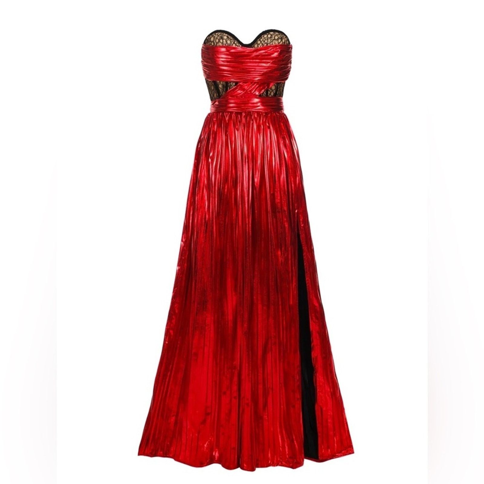 Other Red Strapless Evening Gown Prom Glam Long Pleated Dress S Size S / US 4 / IT 40 - 8 Thumbnail