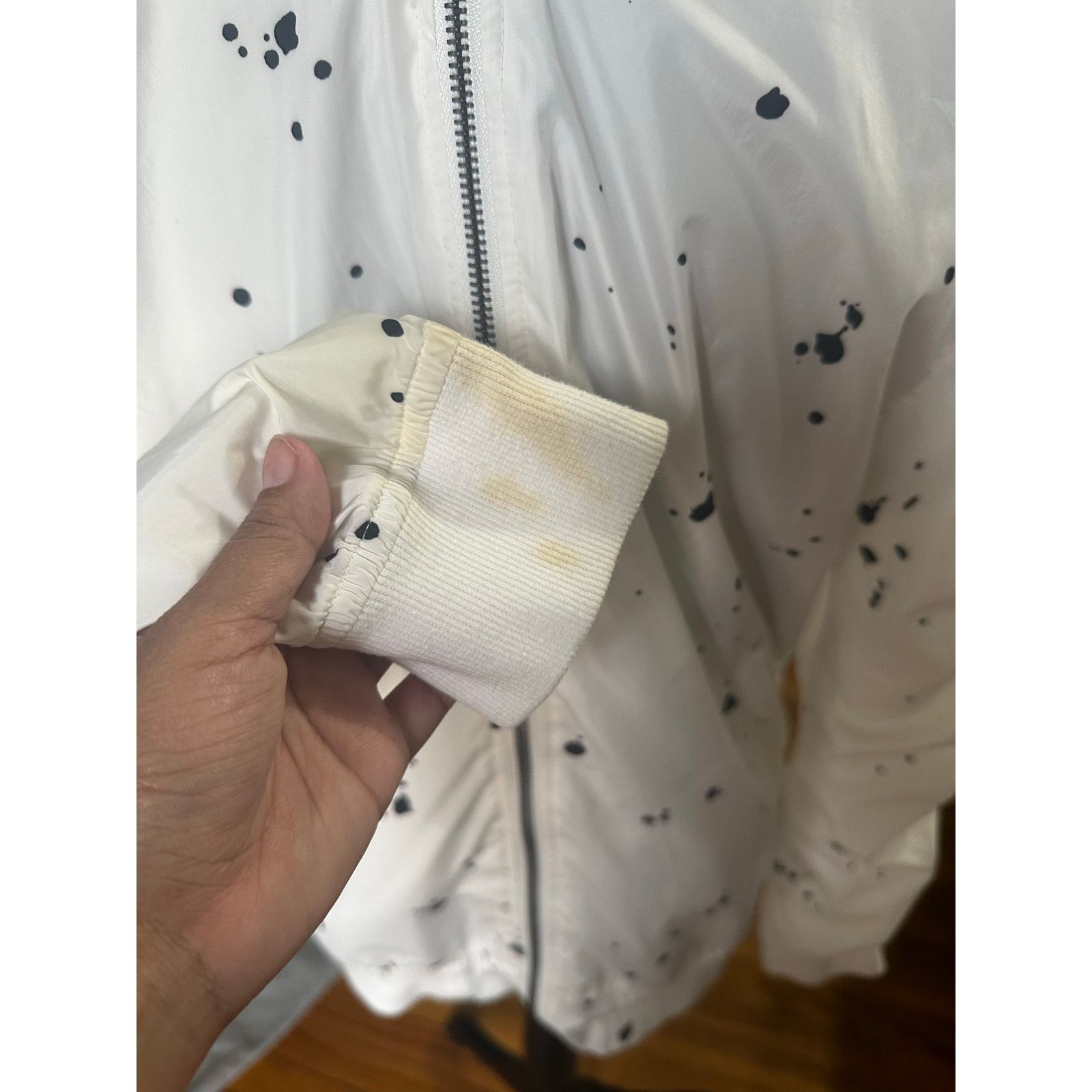 Carbon Carbon White Speckled Windbreaker Jacket Size US S / EU 44-46 / 1 - 3 Thumbnail