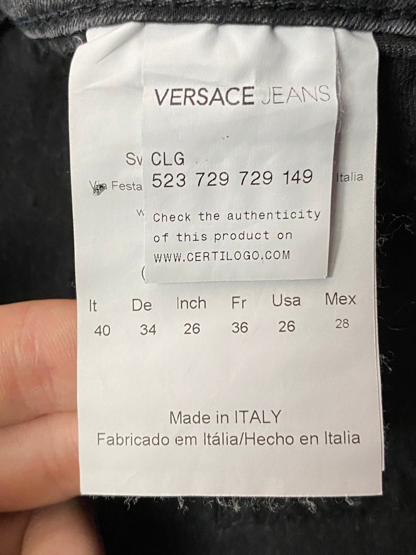 Versace × Vintage Versace Vintage Women's Skinny Jeans - 26 Size 26" / US 2 / IT 38 - 6 Thumbnail