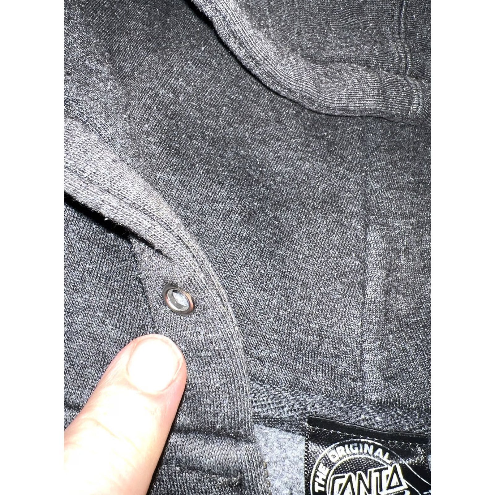 Vintage VINTAGE Santa Cruz Hoodie Sweatshirt L Gray Solid Logo Graphic Print Men Skater Beach Nautical USA Aloha 90s Style Mens Size US L / EU 52-54 / 3 - 7 Thumbnail
