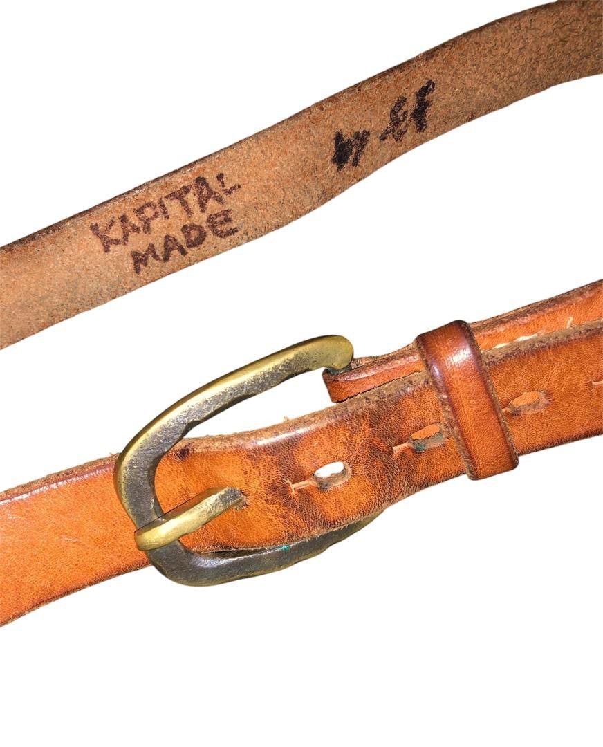 Japanese Brand Kapital Leather Belt Solib Brass Buckle Belt Size ONE SIZE - 2 Thumbnail