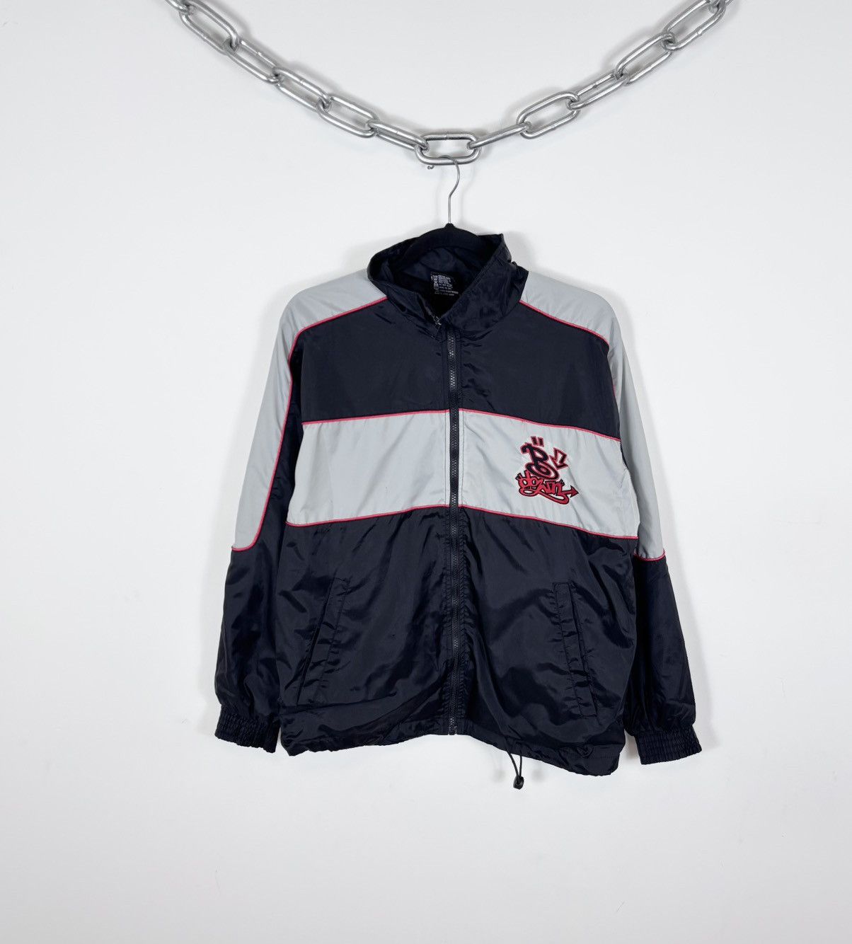 Other Vintage USA Design Y2K Big Logo Black/Grey Hype Track Jacket Size US S / EU 44-46 / 1 - 2 Thumbnail
