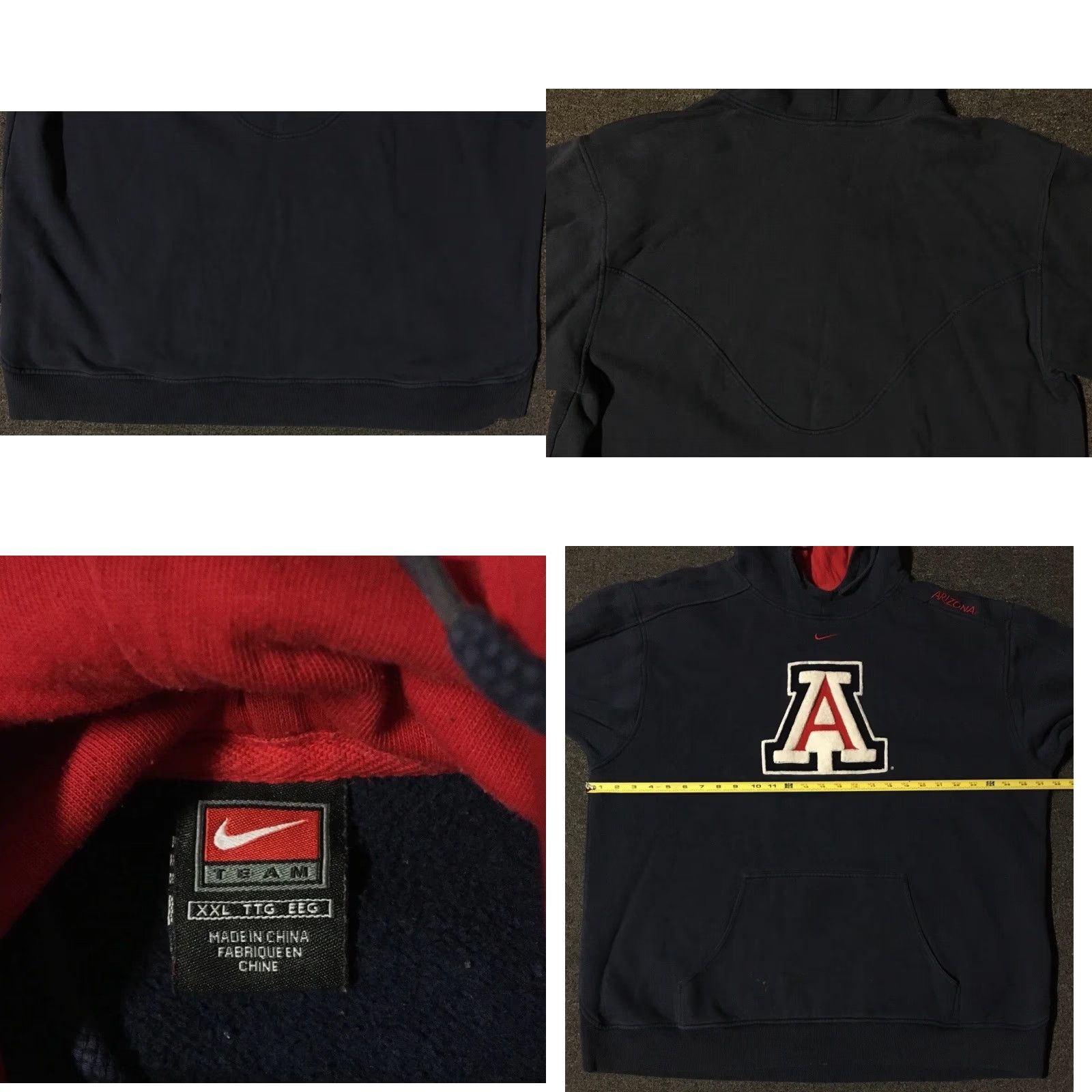 Travis Scott VINTAGE Nike University Of Arizona Faded Center Swoosh Hoodie 2XL Navy Blue Sweatshirt Pullover Men XXL 90s Grunge College Logo Size US XXL / EU 58 / 5 - 8 Thumbnail