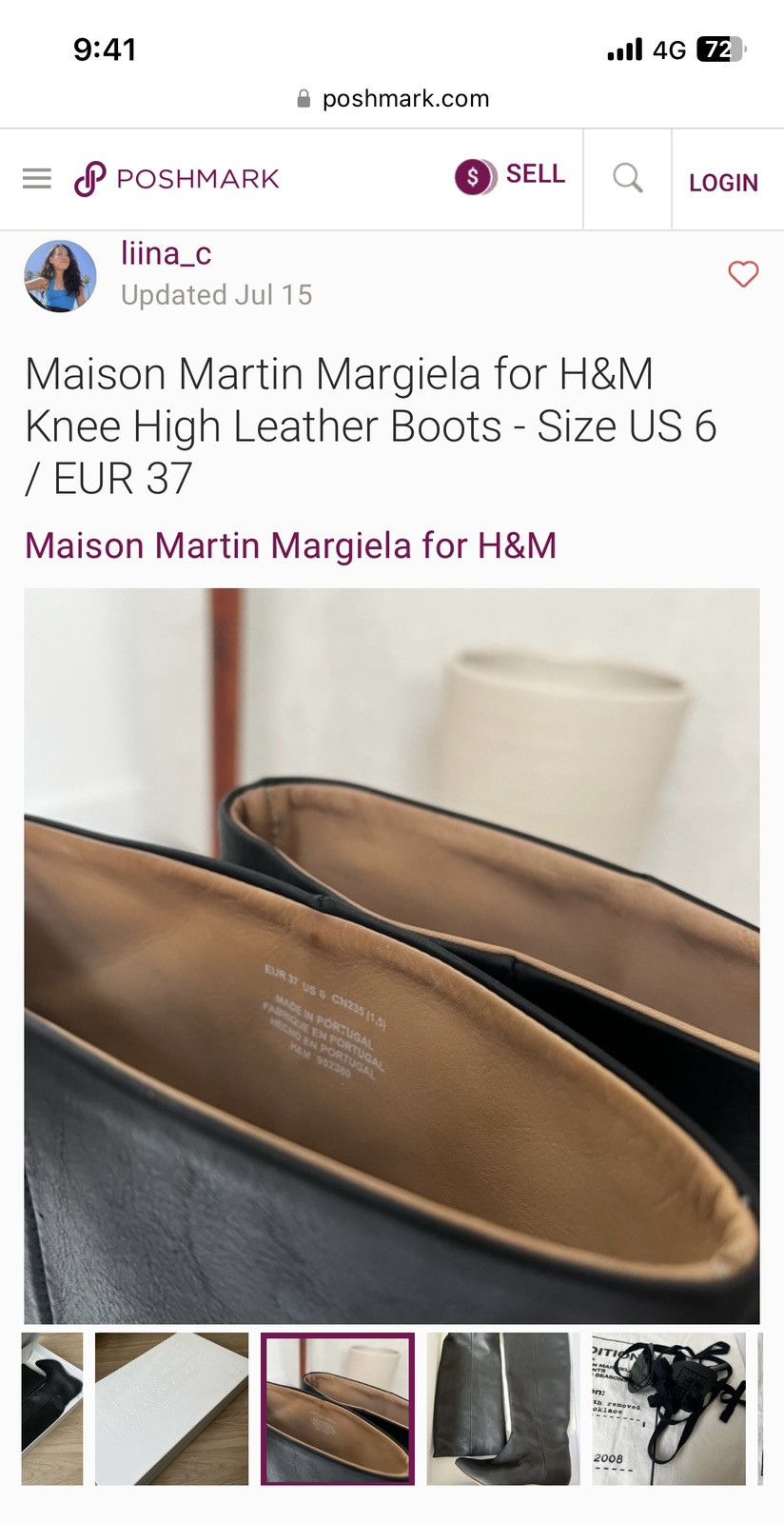 H&M × Maison Margiela Maison Martin Margiela for H&M Knee High Leather Boots 2008 Size US 5 / IT 35 - 22 Thumbnail