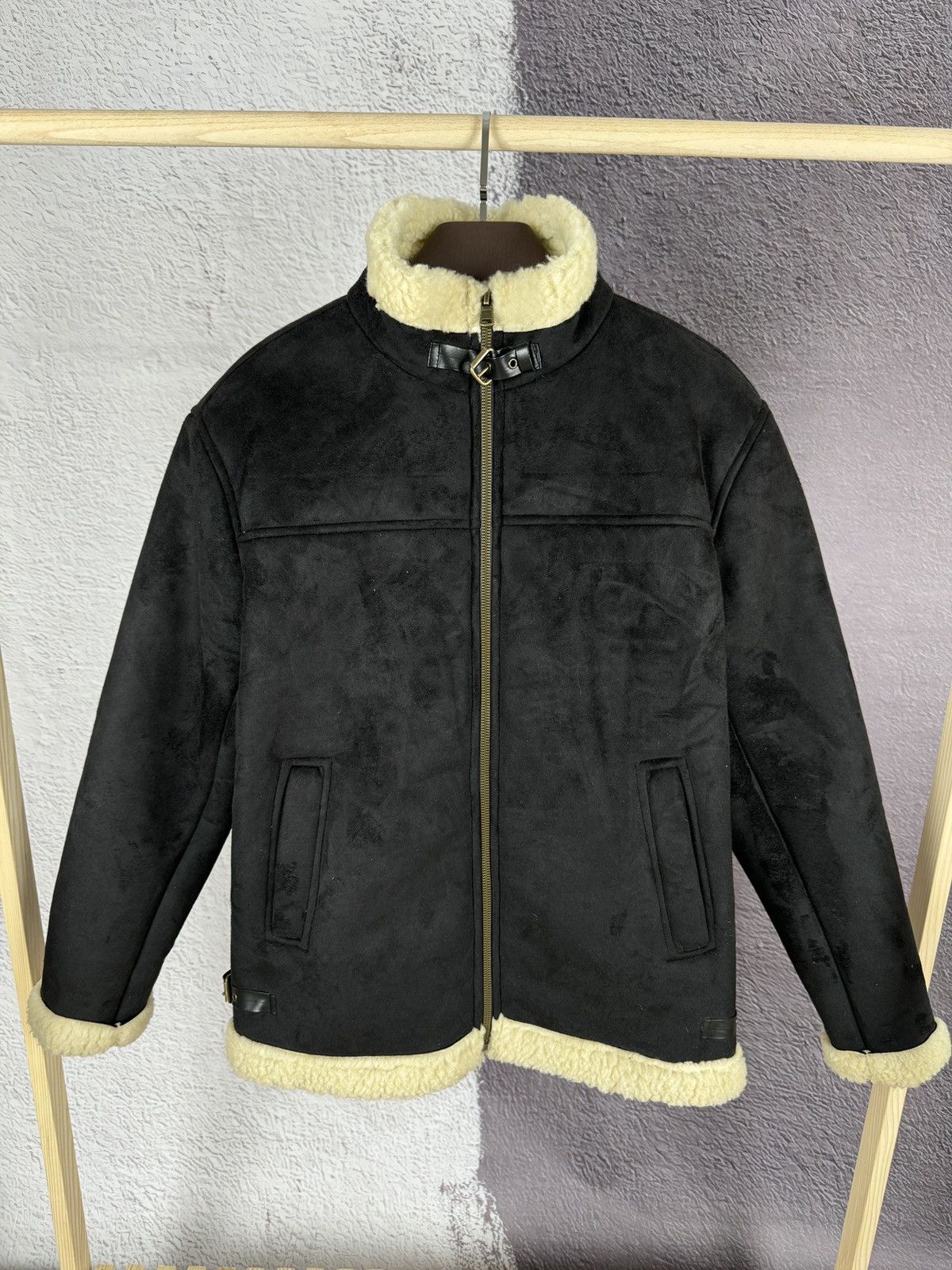 Japanese Brand Vintage Black Faux Leather Suede shearling jacket size L-XL Size US L / EU 52-54 / 3 - 1 Thumbnail