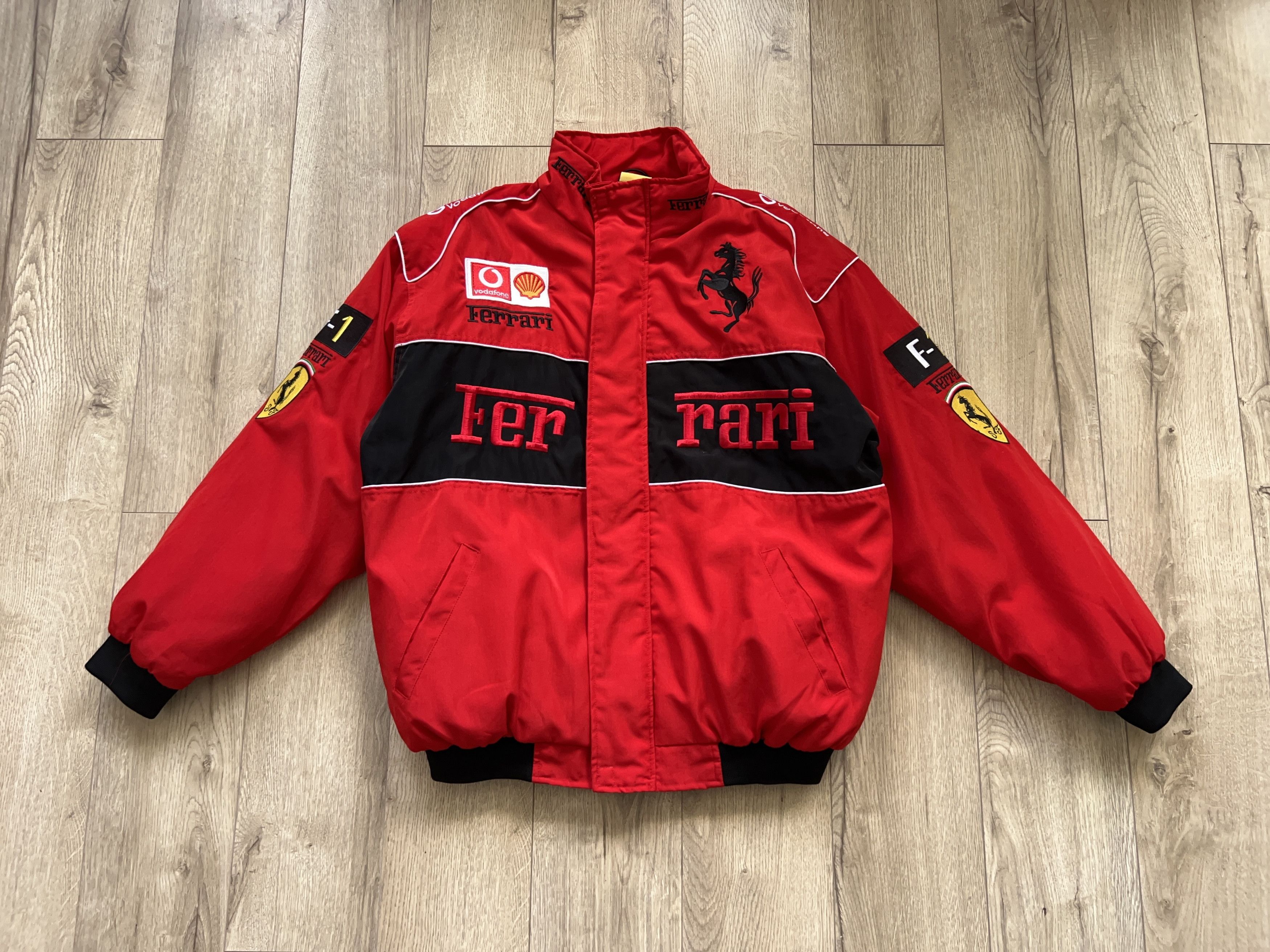 Ferrari × Formula 1 Mens Big Logo Embroidery Racing Jacket Zip Red Driver Coat Size US XL / EU 56 / 4 - 1 Thumbnail