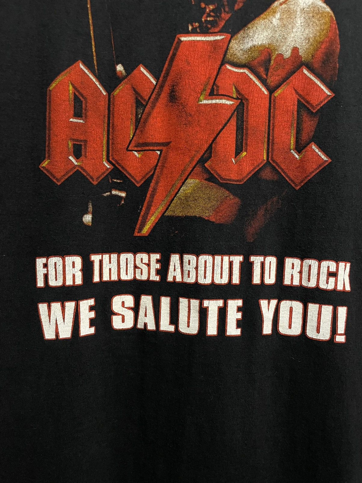 Band Tees Vintage 90s AC/DC Rock Metal Band T-Shirt Faded Black Size US XL / EU 56 / 4 - 15 Thumbnail