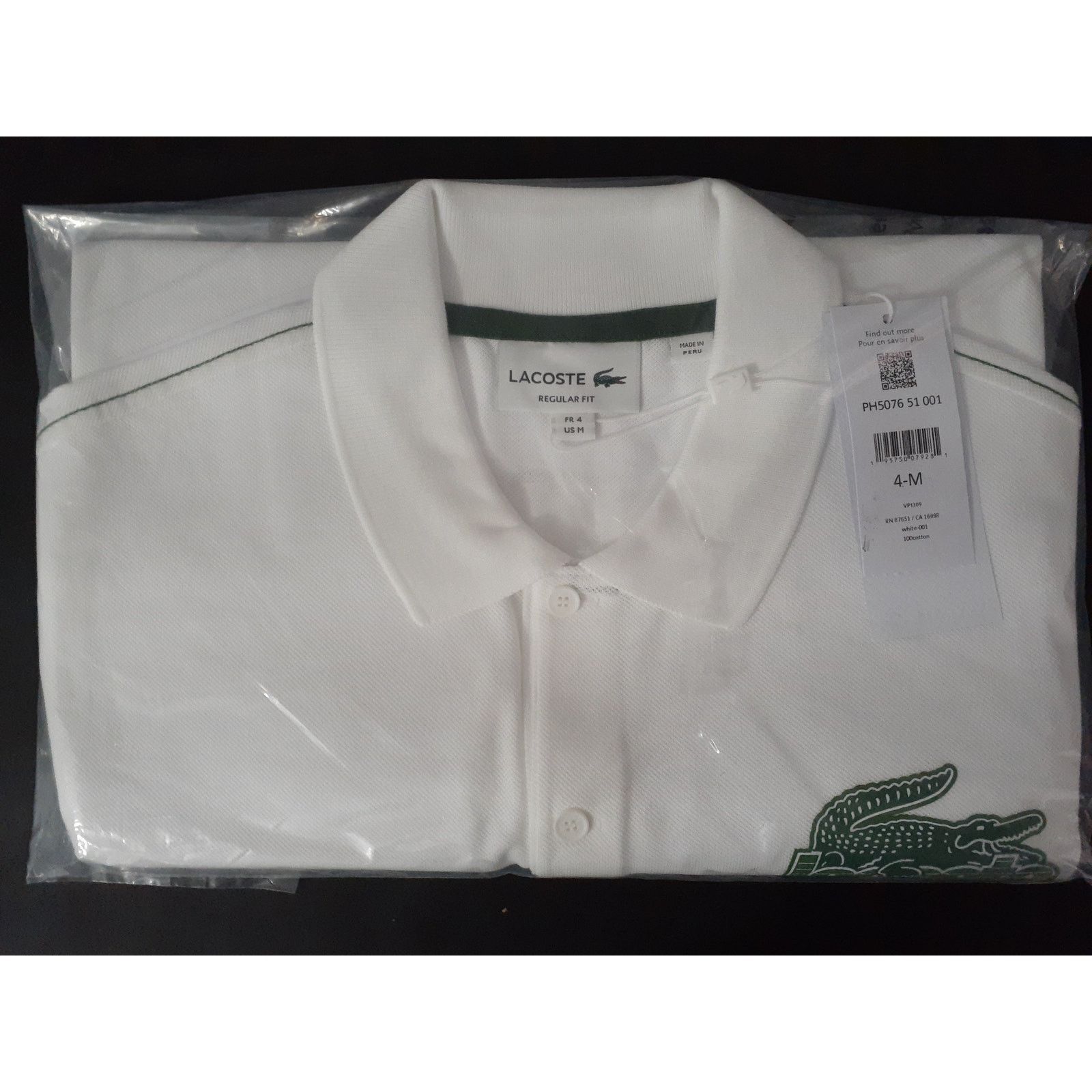 Lacoste Lacoste Mens Contemporary Regular Fit Graphic Polo White M Size US M / EU 48-50 / 2 - 2 Thumbnail