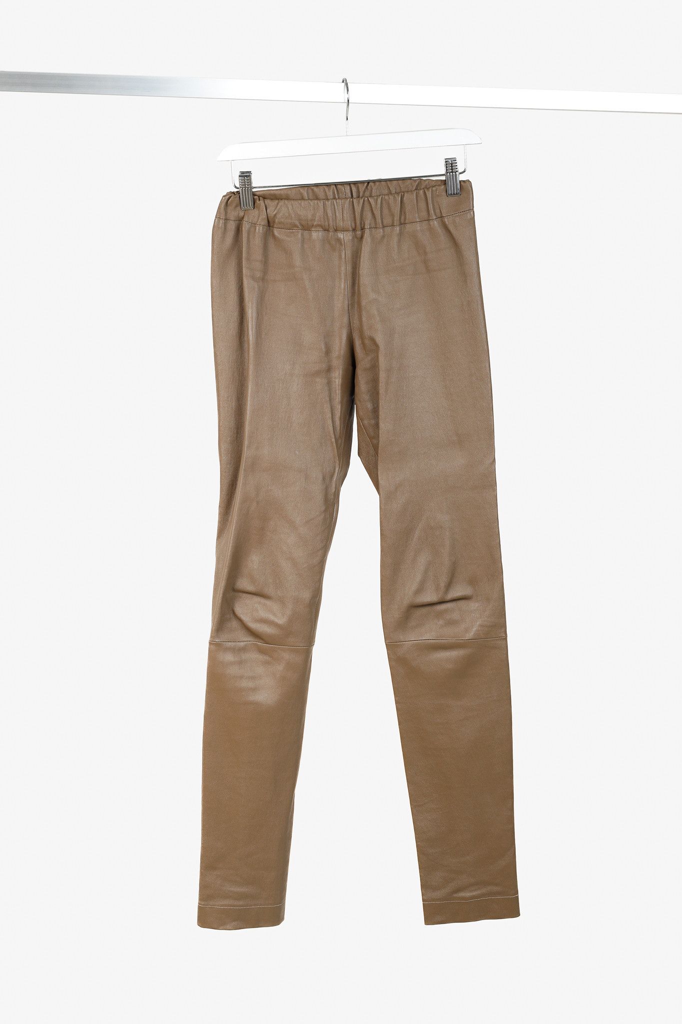 The Row The Row Brown Leather Pull-On Skinny Pants Size 27" / US 4 / IT 40 - 1 Thumbnail