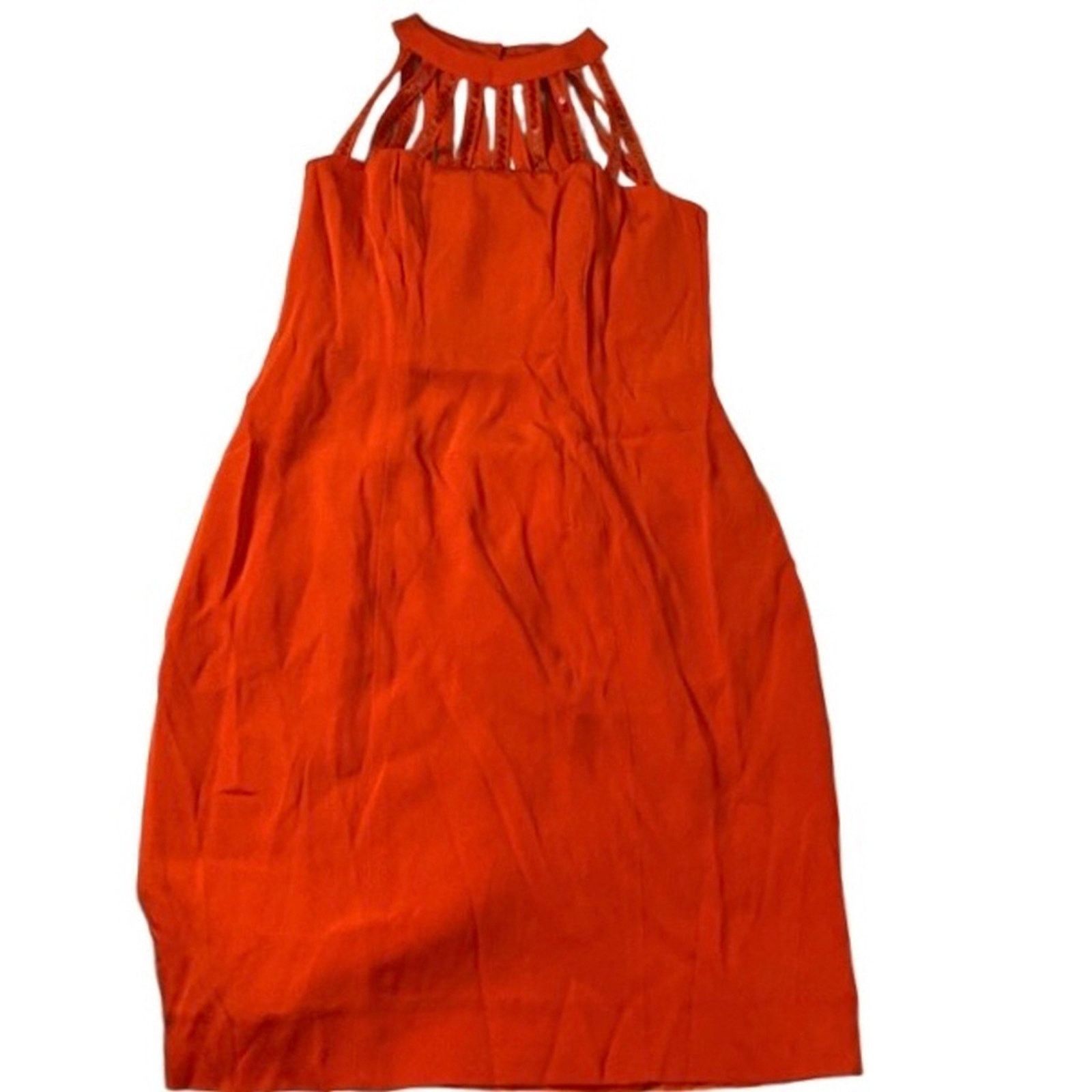 Other BB Collections Orange Sequin Halter Mini Dress Party Glam 6 Size M / US 6-8 / IT 42-44 - 4 Thumbnail