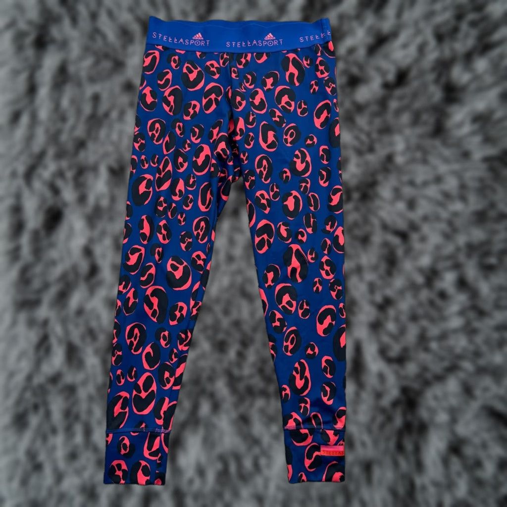 Adidas Adidas Stellasport Leggings Womens Medium Climalite Abstract Leopard Gym Yoga Size 32" / US 10 / IT 46 - 1 Thumbnail