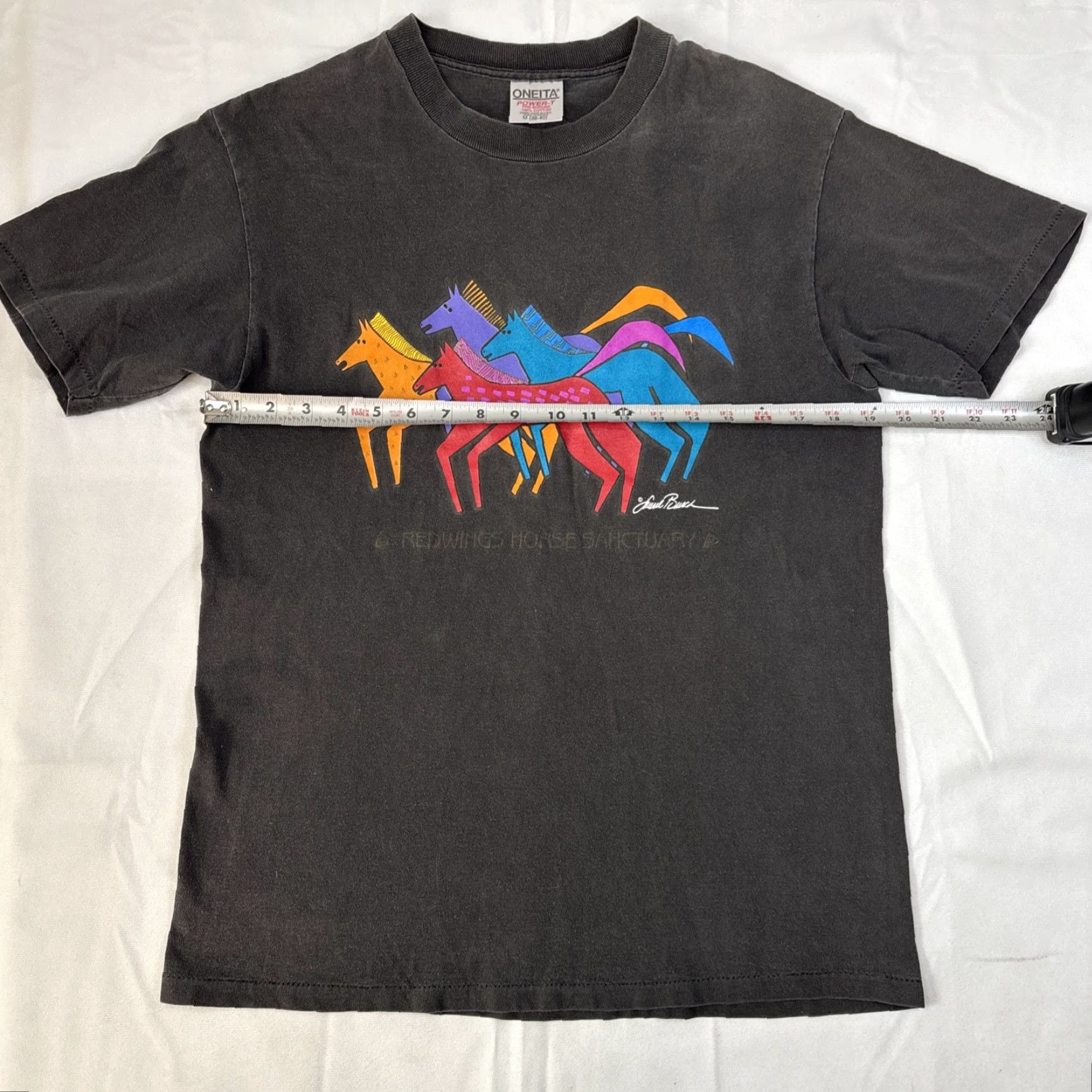 Vintage VINTAGE Oneita T Shirt Men’s Medium Black Redwings Horse Sanctuary Laurel Bush Graphic Size US M / EU 48-50 / 2 - 6 Thumbnail