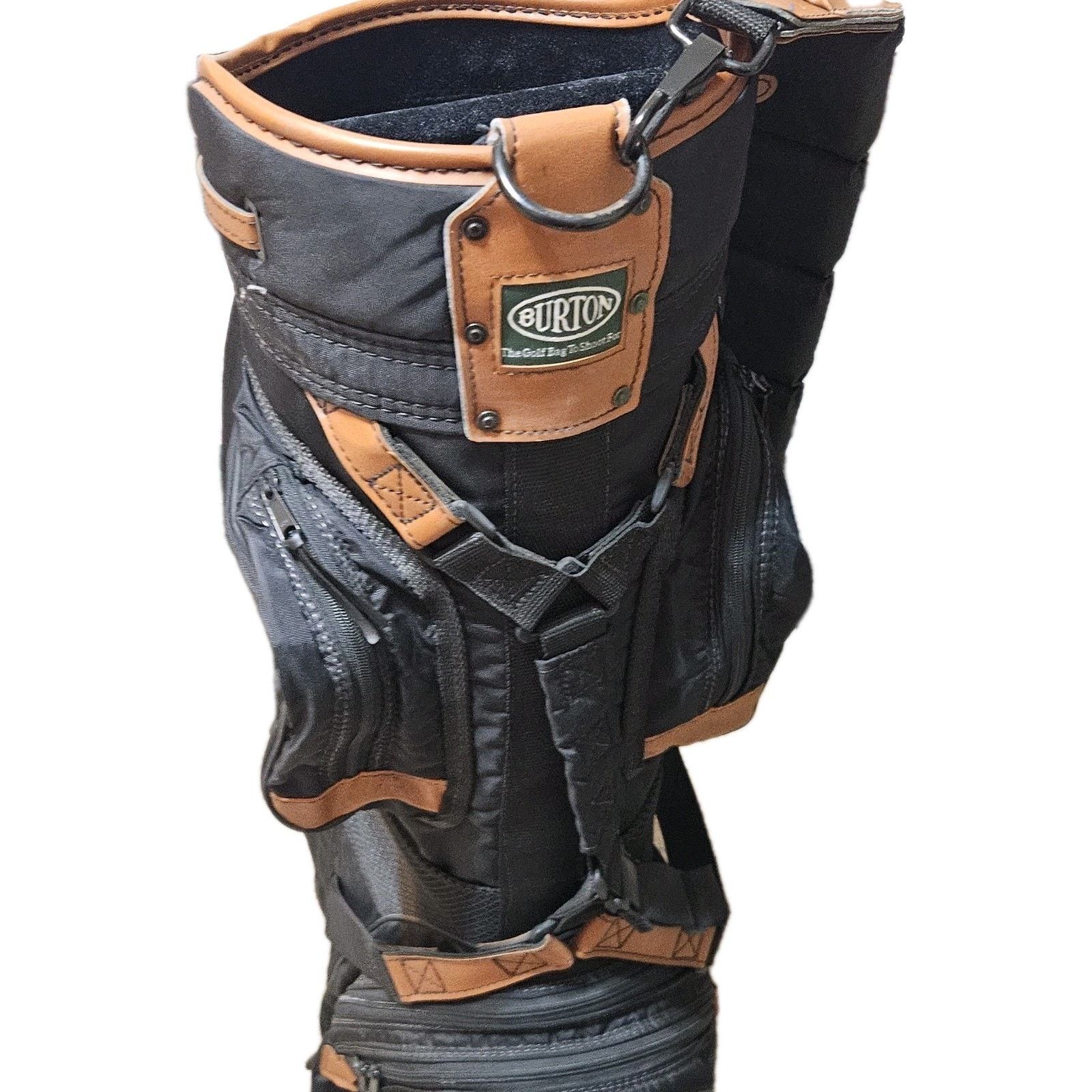 Burton VTG Burton Golf Bag 6 Way Black Brown Leather Trim Size ONE SIZE - 3 Thumbnail