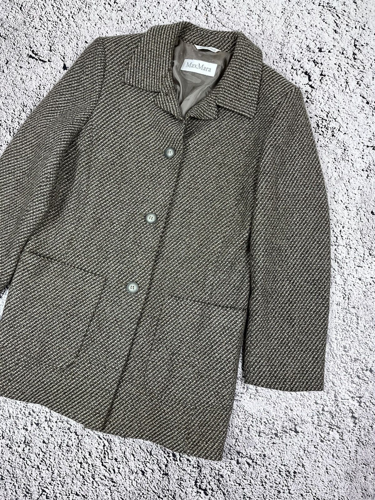 Max Mara Max Mara Houndstooth Wool Cropped Light Coat Old Money Size L / US 10 / IT 46 - 3 Thumbnail