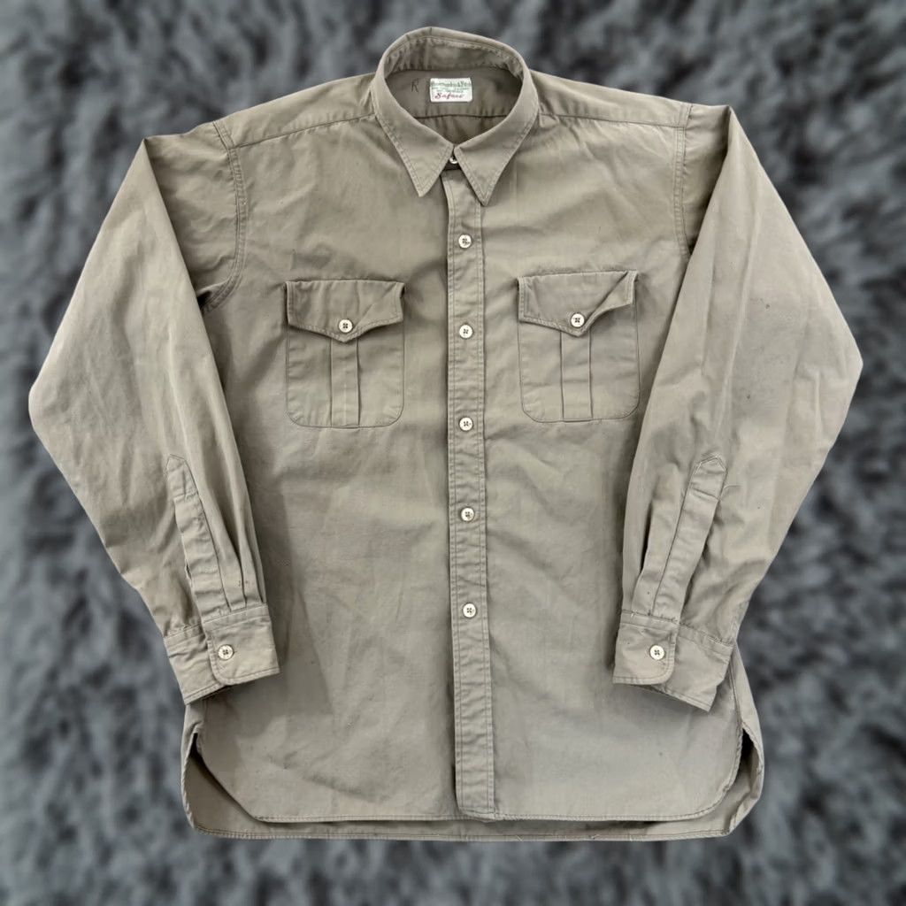 Abercrombie & Fitch VINTAGE Abercrombie & Fitch Safari Shirt Mens L Beige Long Sleeve 50s USA Cotton Button-Up Casual Workwear 50s Retro Classic Outdoors Hipster Size US L / EU 52-54 / 3 - 1 Thumbnail