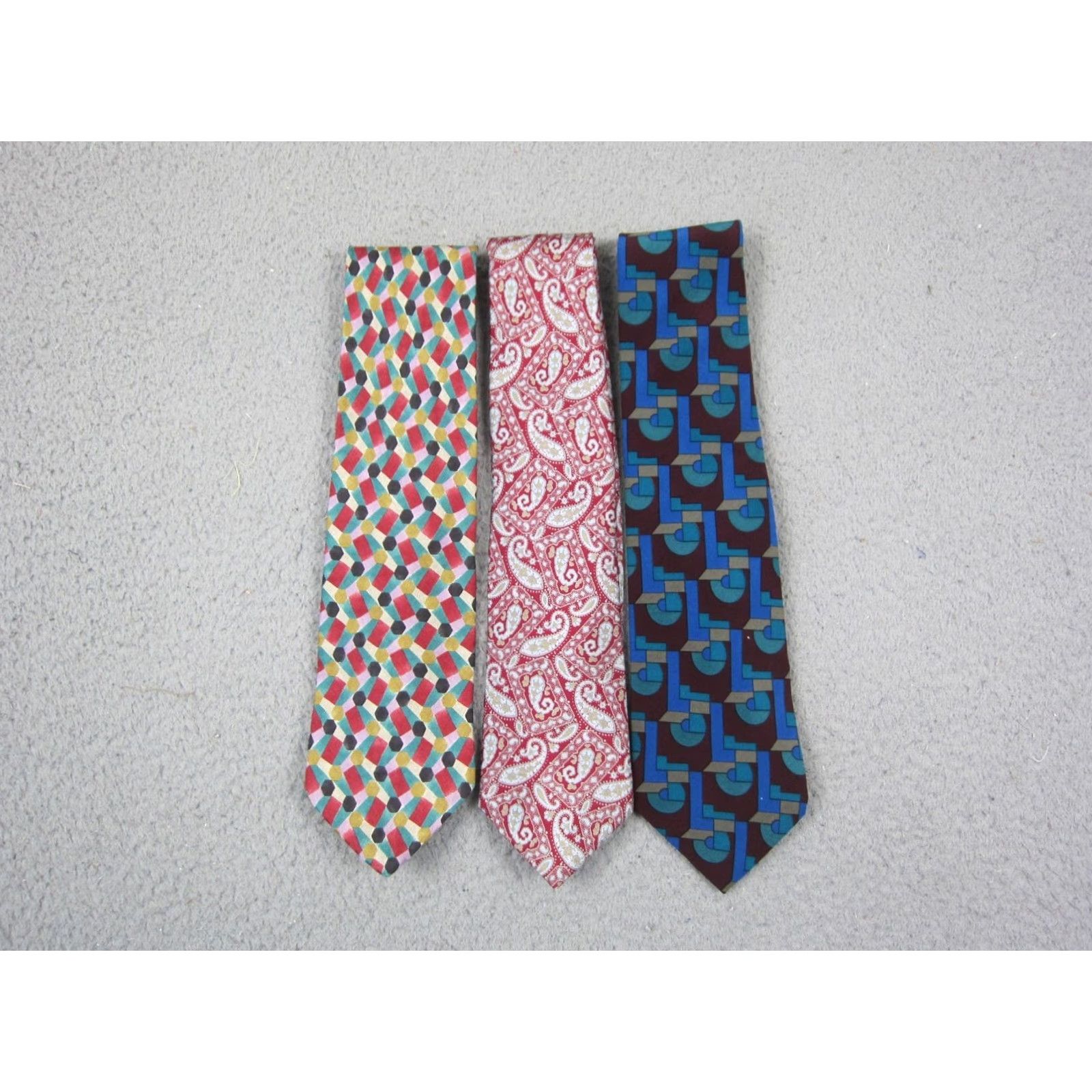 Halston Vintage Tie Lot of 3 Mens Silk Paisley Size ONE SIZE - 2 Thumbnail