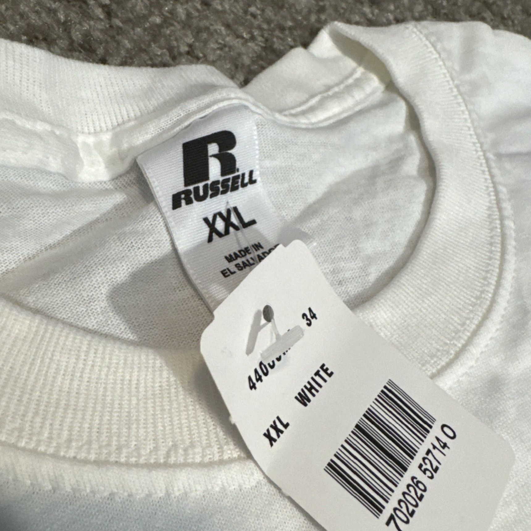 Russell Athletic VINTAGE Russell Athletic T-Shirt Men 2XL White NOS New With Tags Advertising Y2K Shirt Size US XXL / EU 58 / 5 - 4 Thumbnail