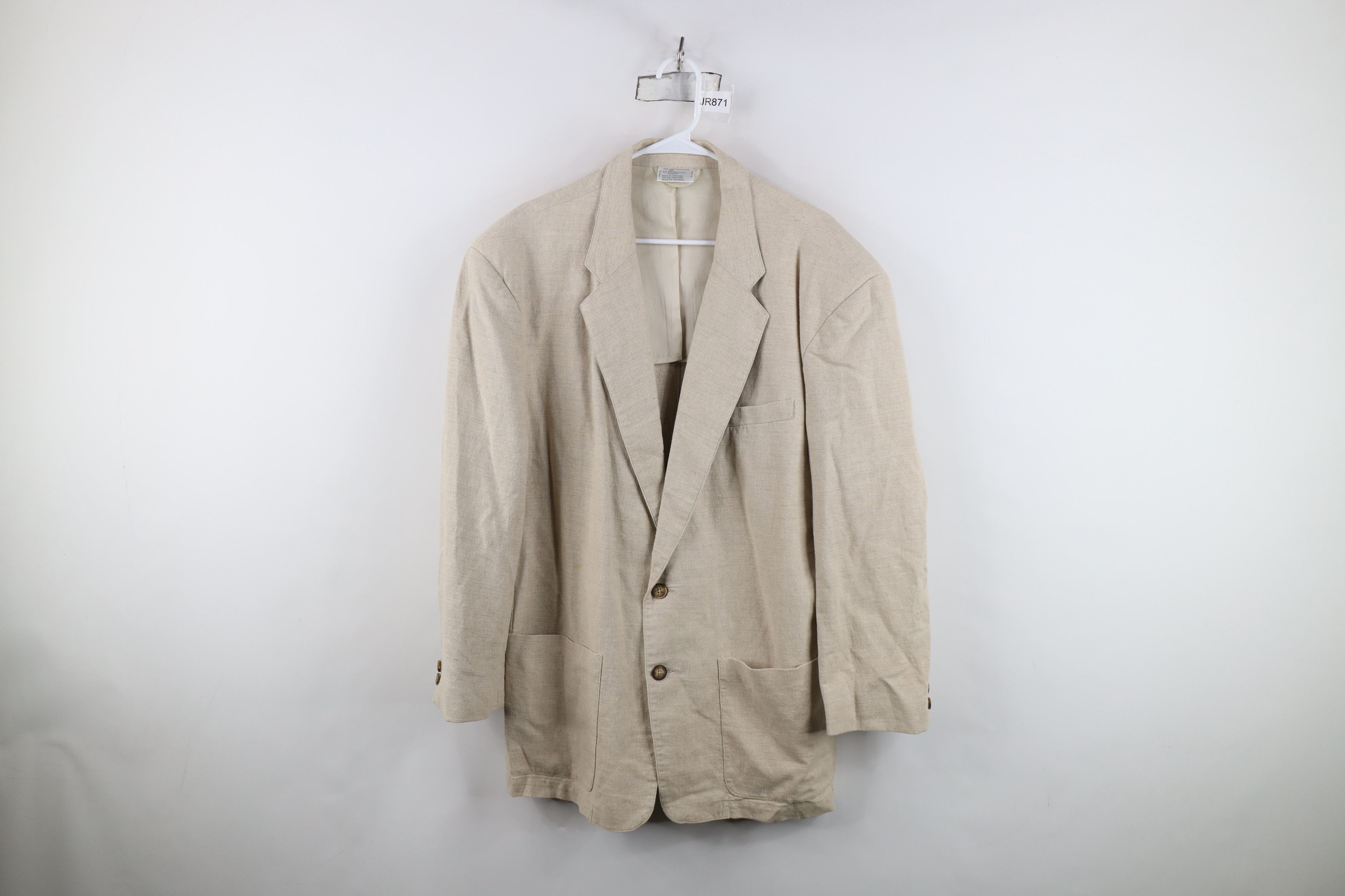 Vintage Vintage 90s Streetwear Linen Blend Suit Coat Blazer Jacket Size US XXL / EU 58 / 5 - 1 Thumbnail