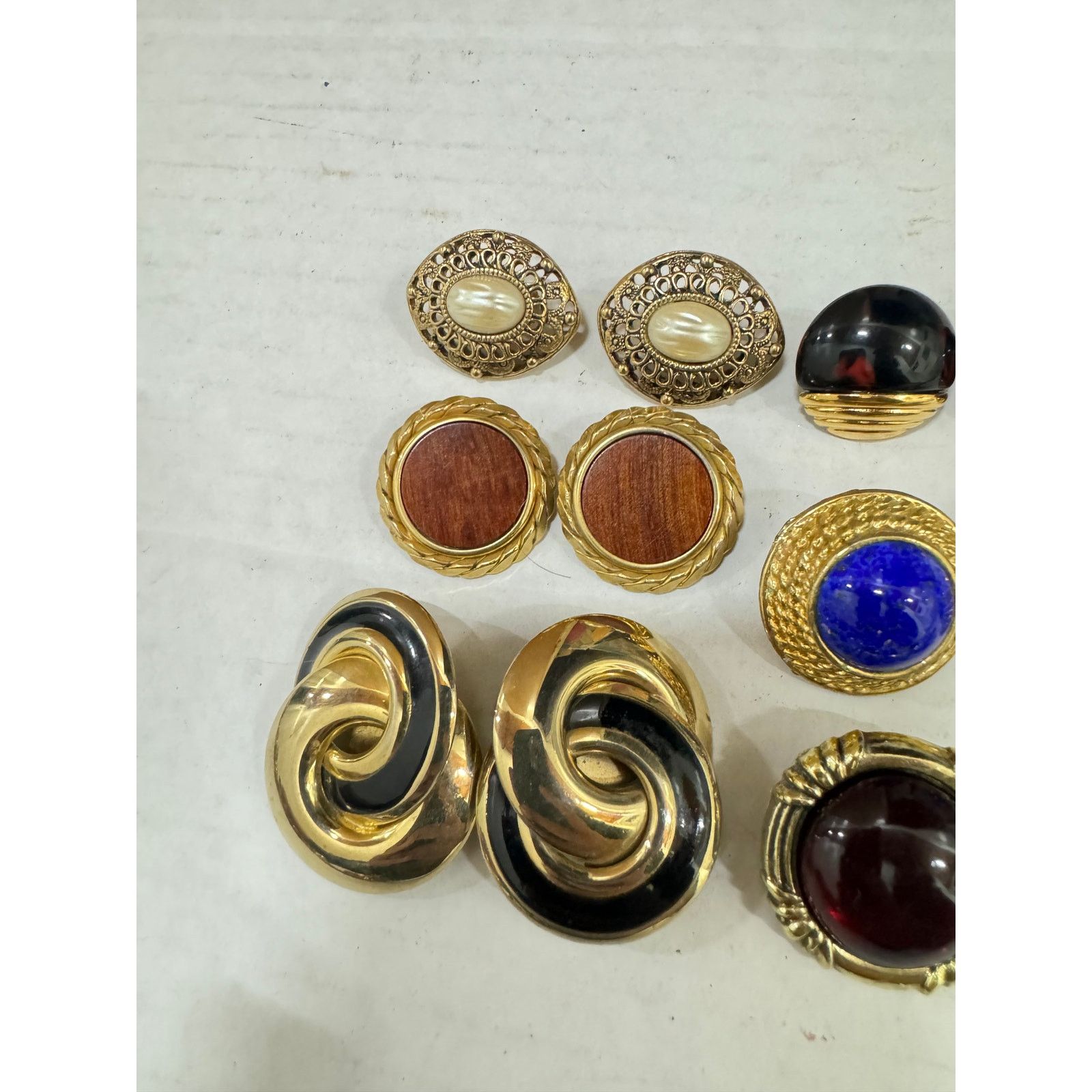 Vintage 6 Pairs - Vintage Clip on Earrings - Gold Tone Size ONE SIZE - 2 Thumbnail