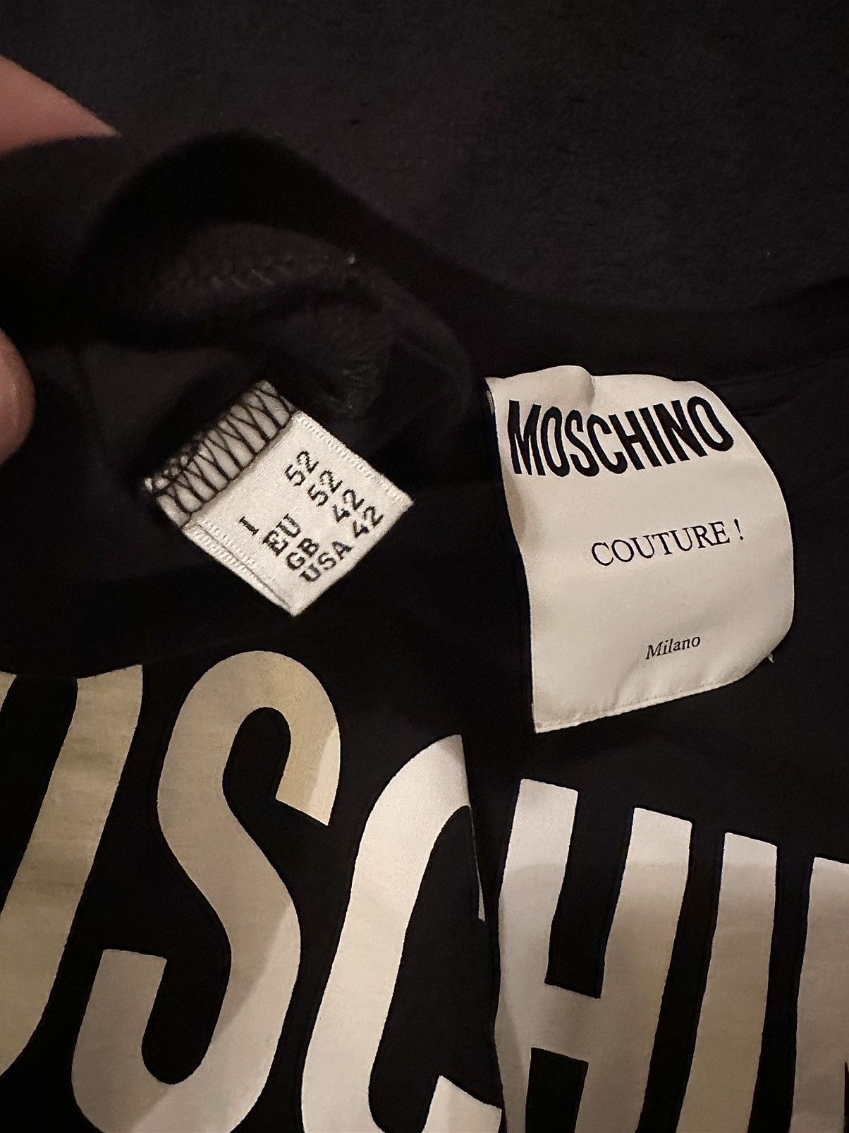Moschino Moschino Black Men’s T Shirt / White Bold Logo Size US XS / EU 42 / 0 - 11 Thumbnail