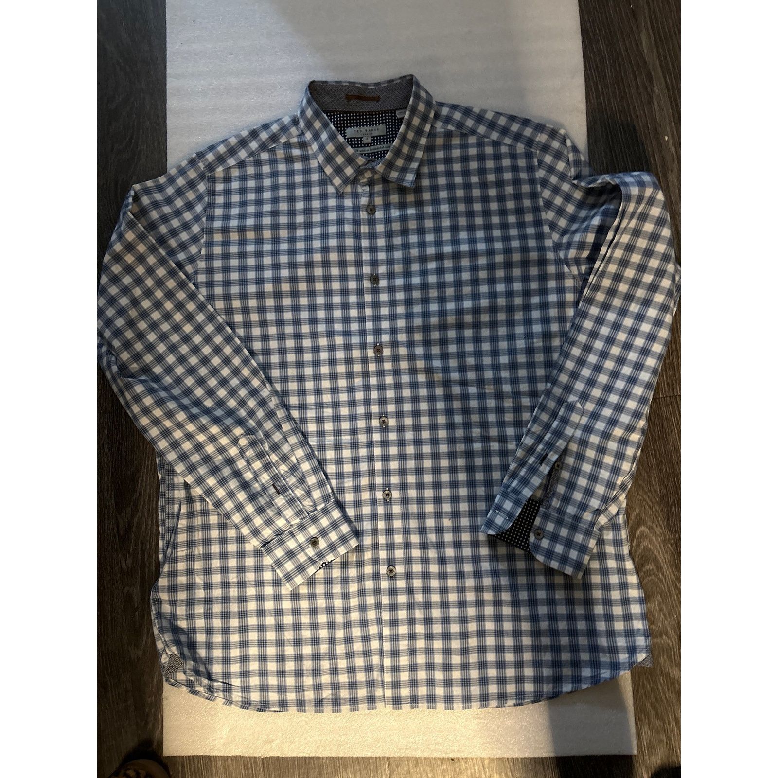 Ted Baker Ted Baker London Plaid Long Sleeve Shirt 6(44) Turn Cuff Size US S / EU 44-46 / 1 - 7 Thumbnail