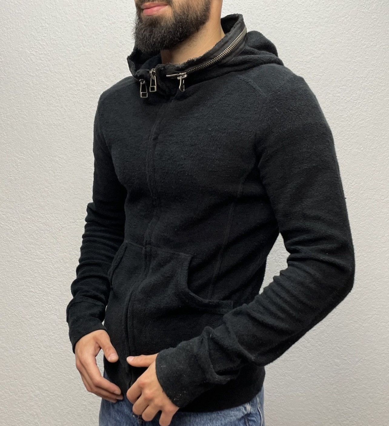 Japanese Brand Vintage Midas Rick Owens Vibe 00s Style Black Zip Hoodie Size US M / EU 48-50 / 2 - 7 Thumbnail