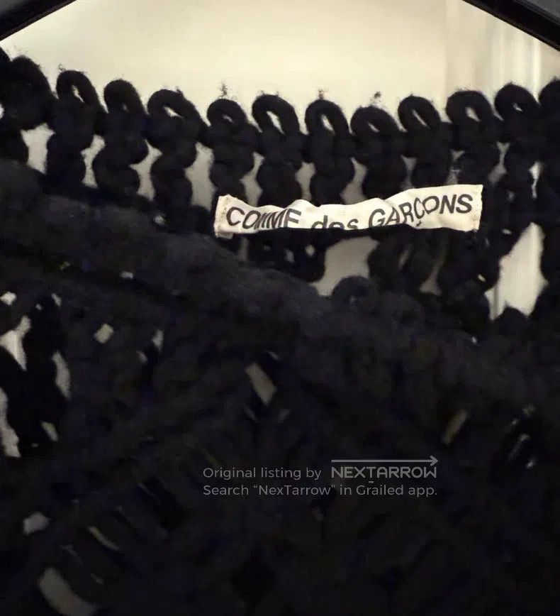 Comme des Garcons Comme Des Garcons Black Knit Openwork Wool Sweater Size S / US 4 / IT 40 - 6 Thumbnail