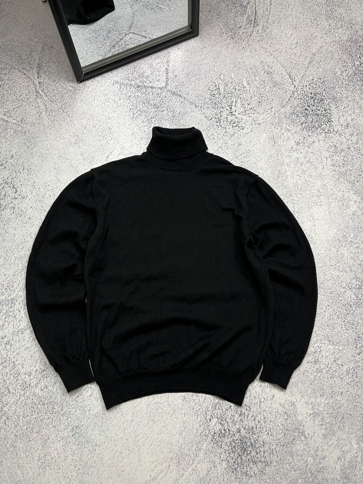 Boggi × Vintage Boggi Milano Turtleneck Wool Black Sweater Luxury Men’s L Size US L / EU 52-54 / 3 - 1 Thumbnail