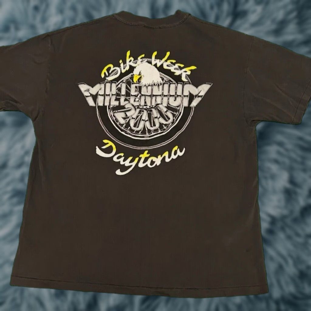 Vintage VINTAGE 90s Y2k Bike Week Daytona Beach Biker Eagle 2000 VTG Shirt Mens XL Black Short Sleeve T-Shirt Size US XL / EU 56 / 4 - 1 Thumbnail