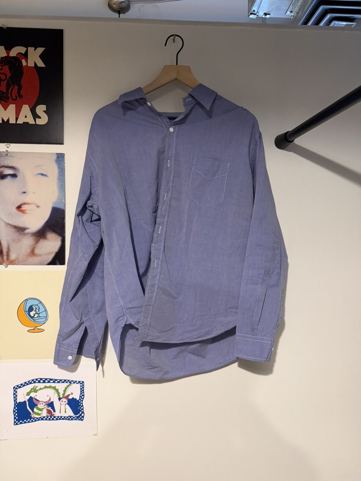 Post Overalls Post O’Alls Japanese lilac Cotton button up shirt Size US L / EU 52-54 / 3 - 5 Thumbnail