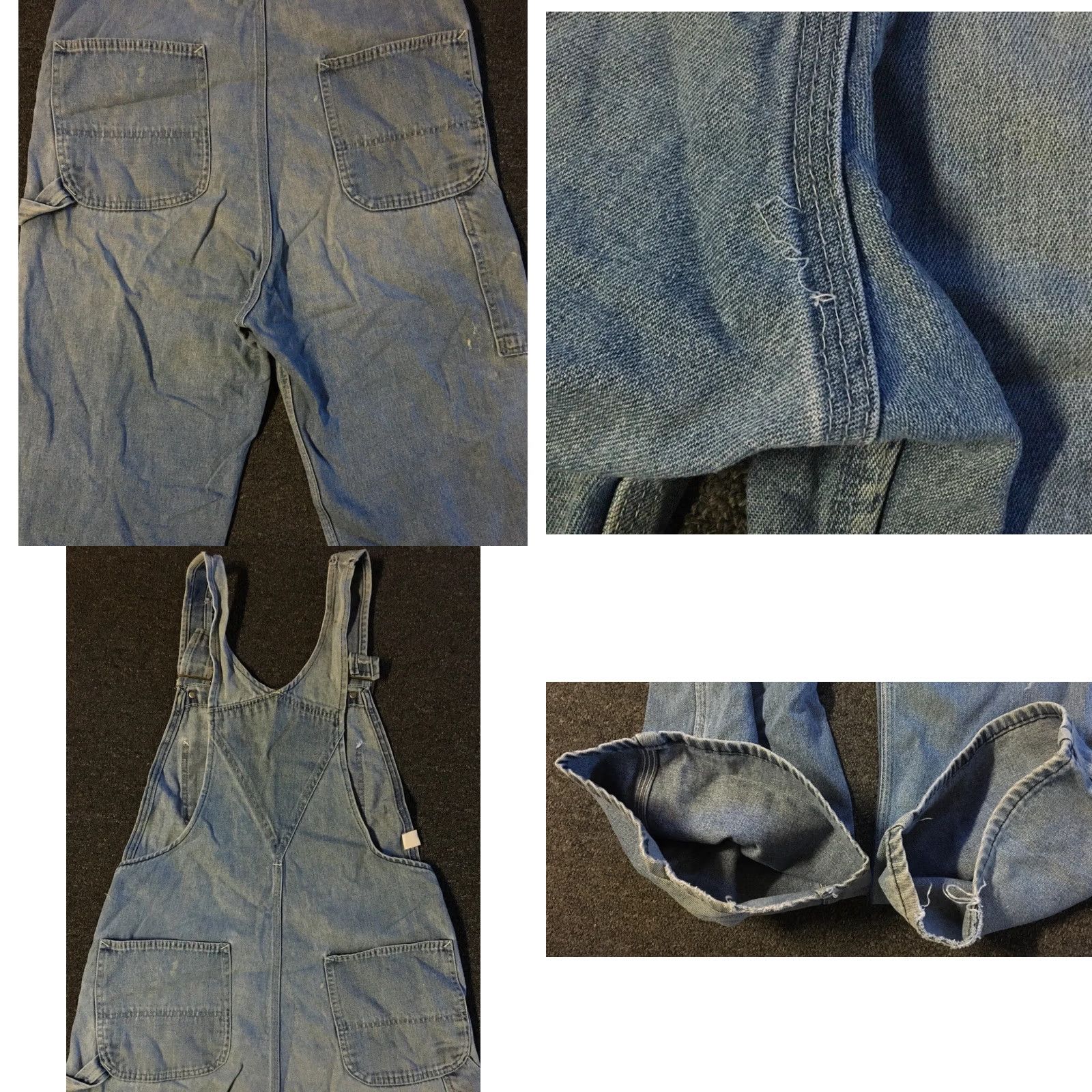 Sears Vtg 70s Sears Overalls Denim Distressed 34 USA Biker Punk Grunge Trucker 80s 90s Rock USA Mens Jeans Size US 34 / EU 50 - 9 Thumbnail