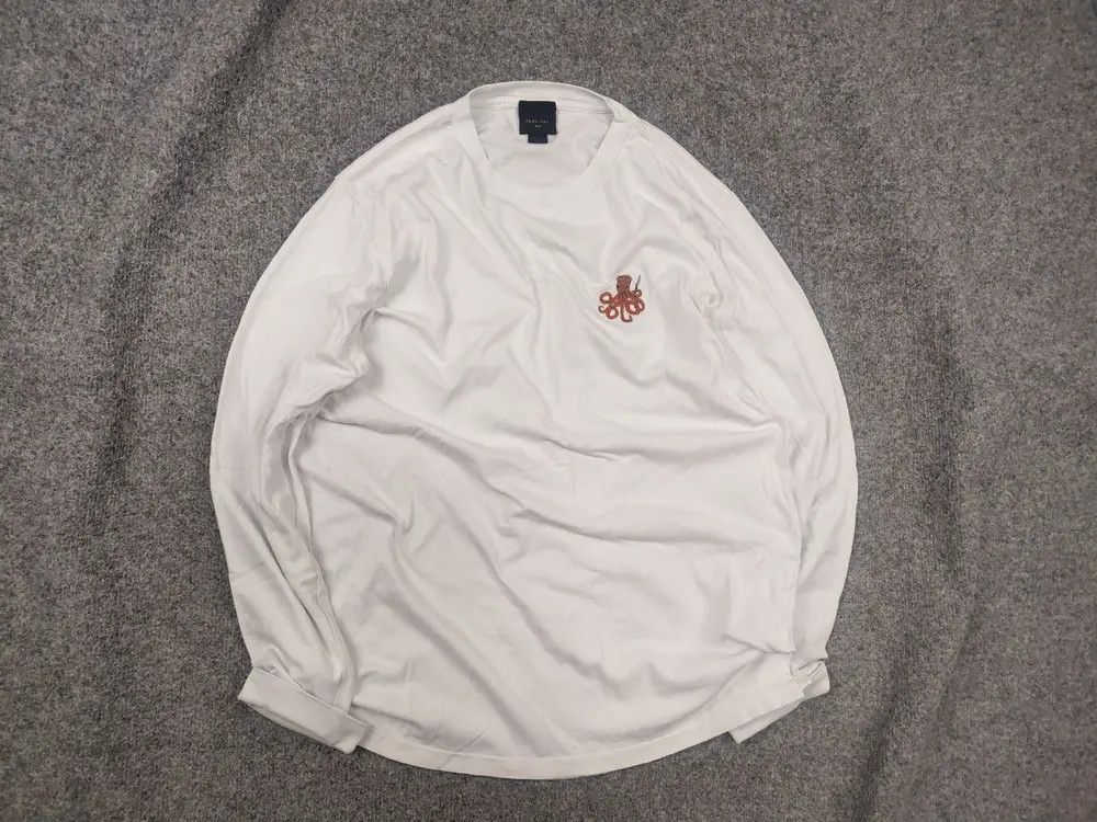 Percival Percival Design Logo White Cotton Regula Long Sleeve T Shirt Size US M / EU 48-50 / 2 - 1 Thumbnail