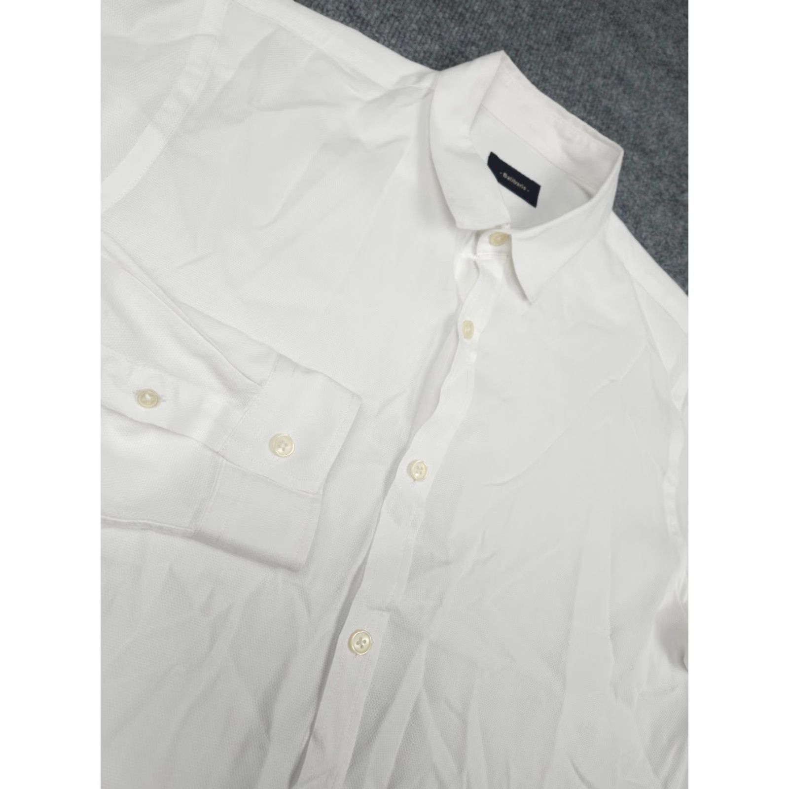 Vintage Balibaris Shirt Mens Medium White Button-Up 100% Cotton Casual Long Sleeve Regular Button-Down 44 in Chest Mens White Linen Cotton Size US M / EU 48-50 / 2 - 3 Thumbnail