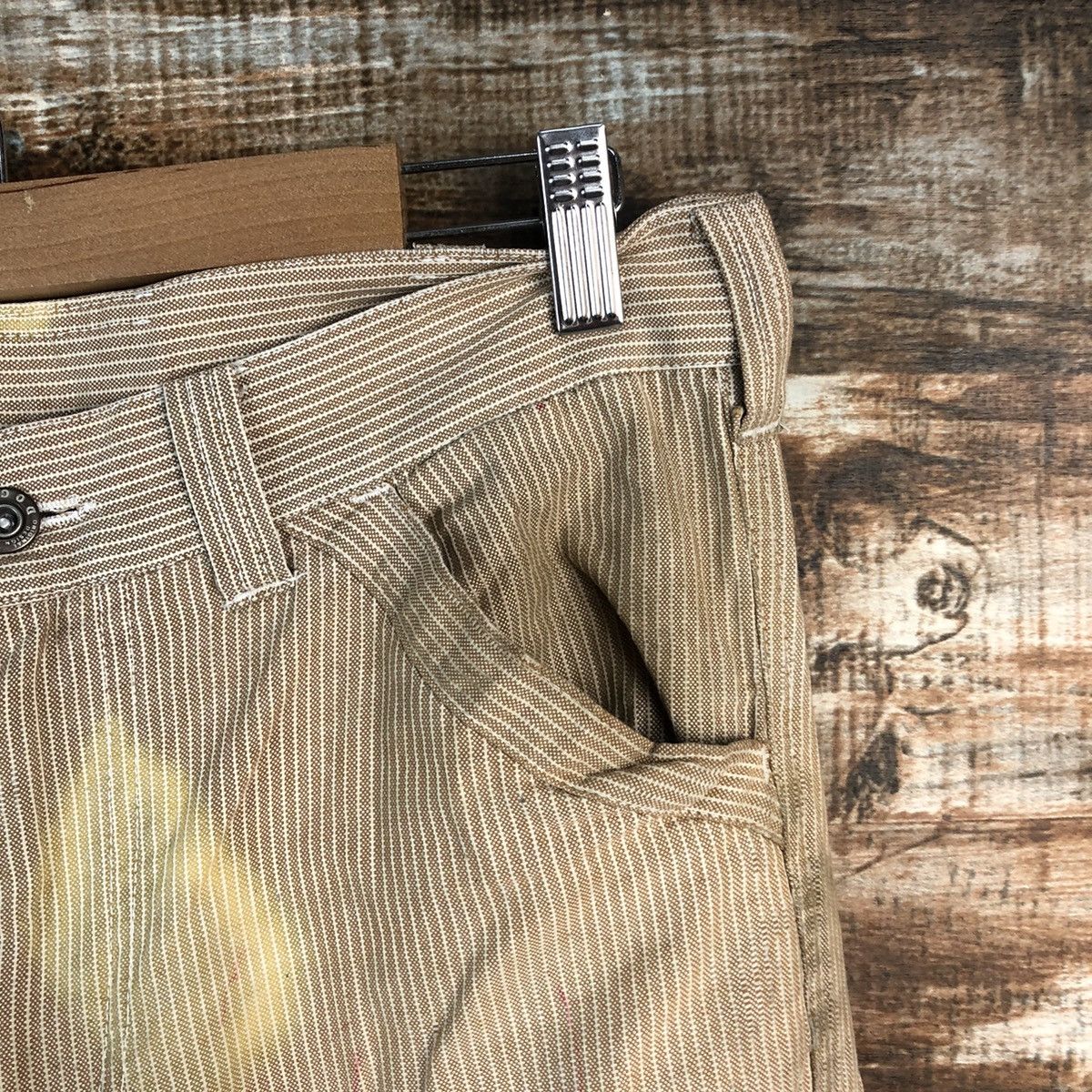 Japanese Brand DL Dogman stripe Brown Cargo Multipocket Pants #C629 Size US 29 - 8 Thumbnail