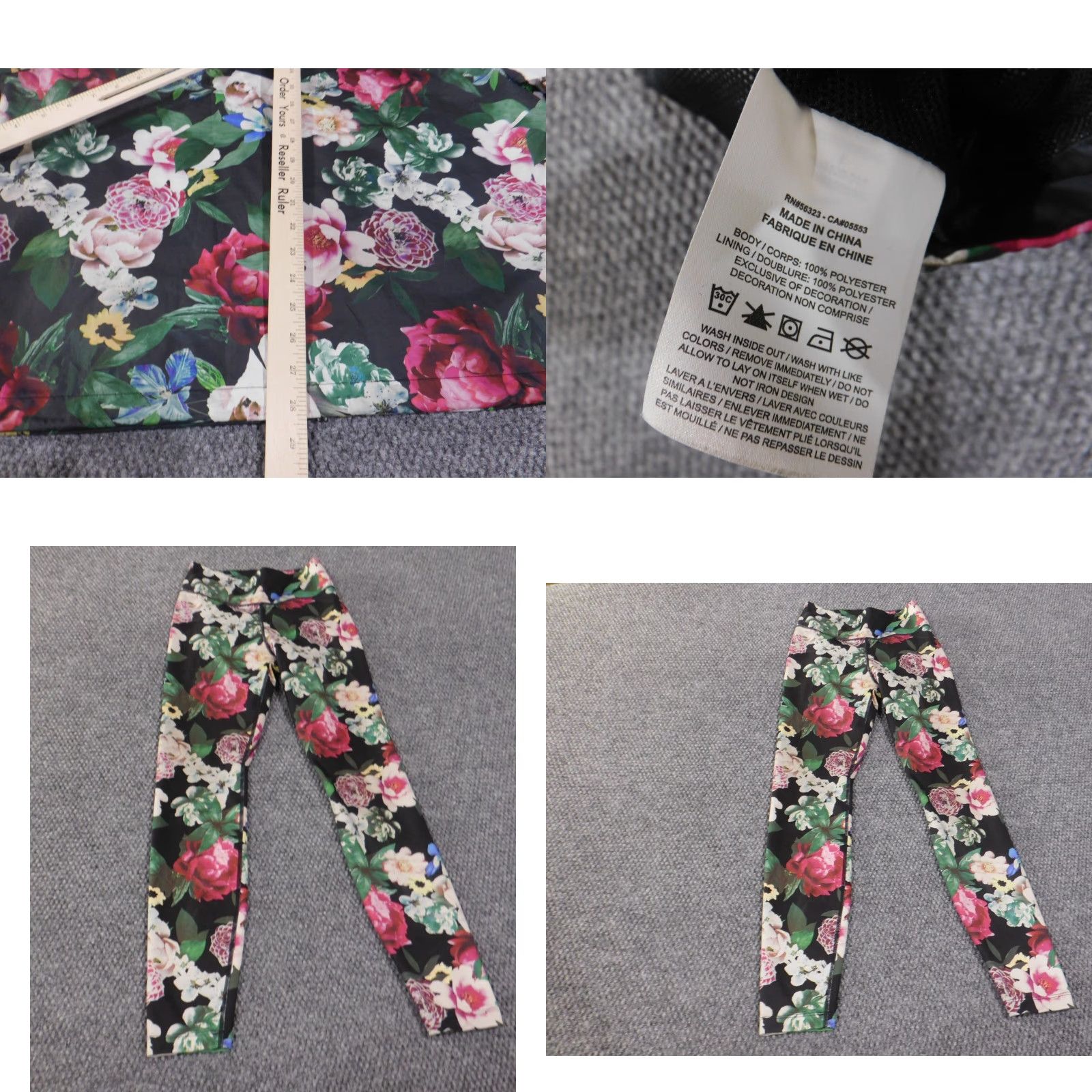 Nike Nike Leggings Women XS Set Logo Floral Blue Pull On Stretch Retro Compression Yoga Athletic Size 40" / US 18 - 8 Thumbnail