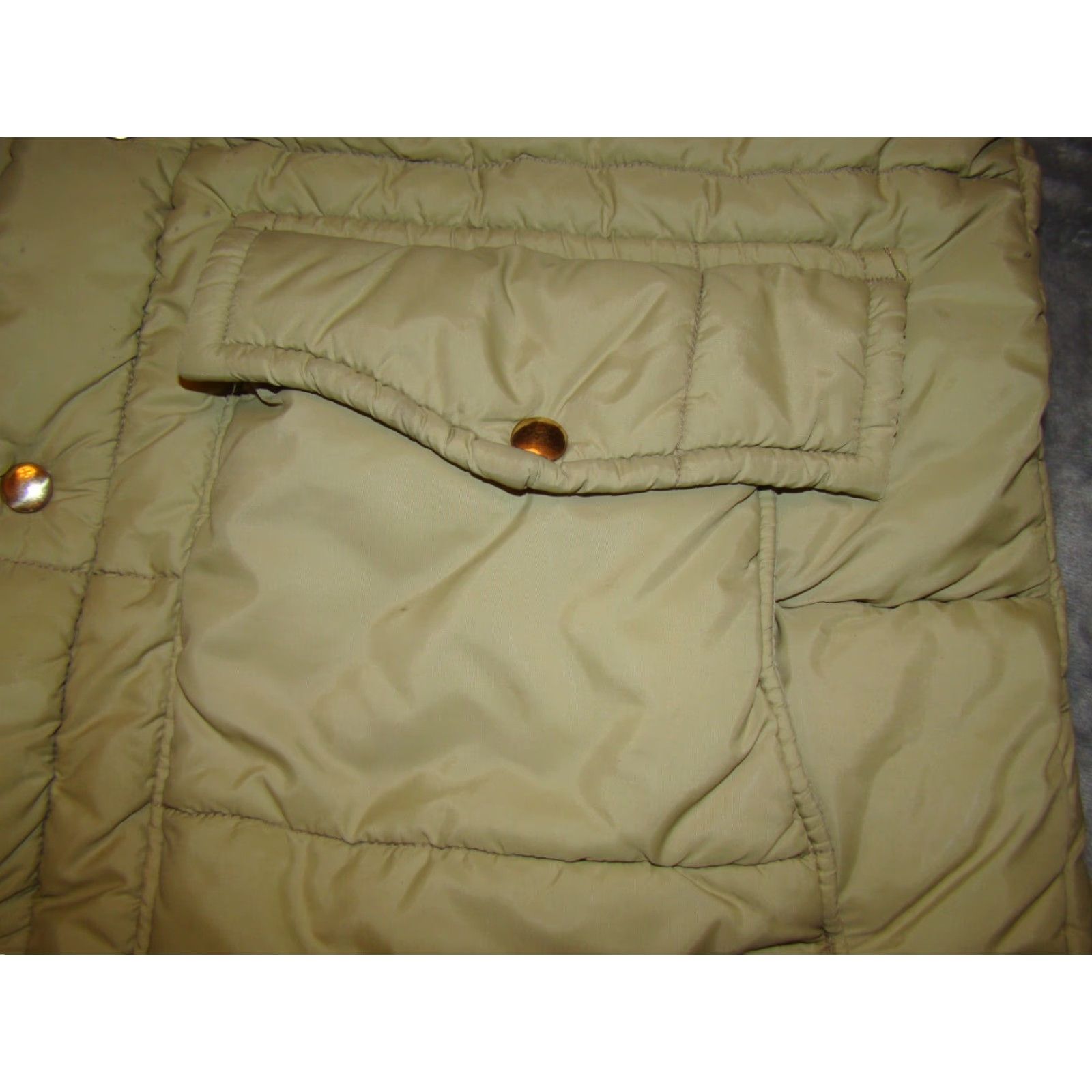Walls VINTAGE Walls Blizzard Pruf Men Puffer Coat Jacket Beige Large Nylon Faux Fur Collar Snap Zip 2-way Pockets Mens Size US L / EU 52-54 / 3 - 2 Thumbnail
