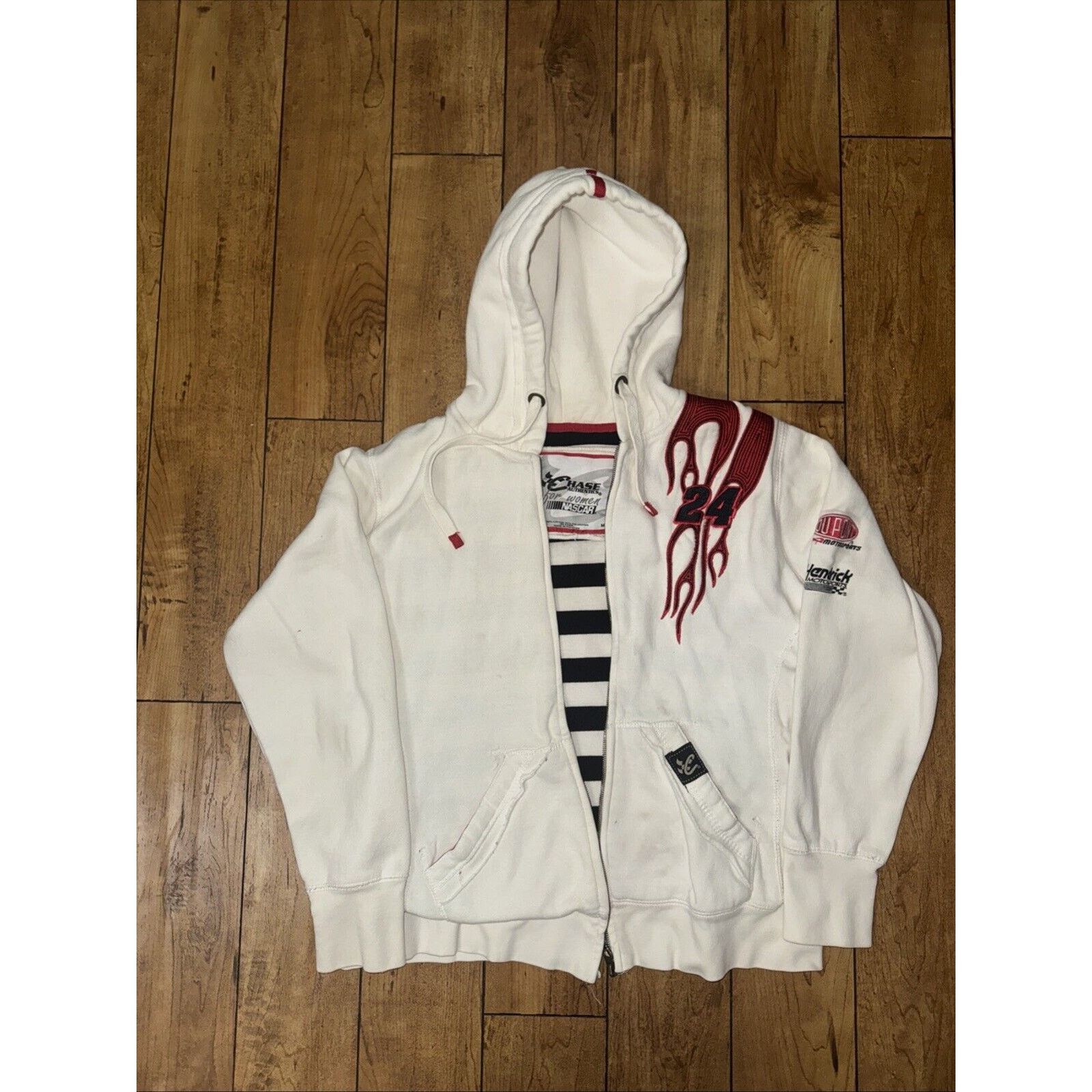 Chase Authentics × Vintage VNTG Chase Authentic Full Zip Sweater M White Broken Zip Size M / US 6-8 / IT 42-44 - 1 Thumbnail