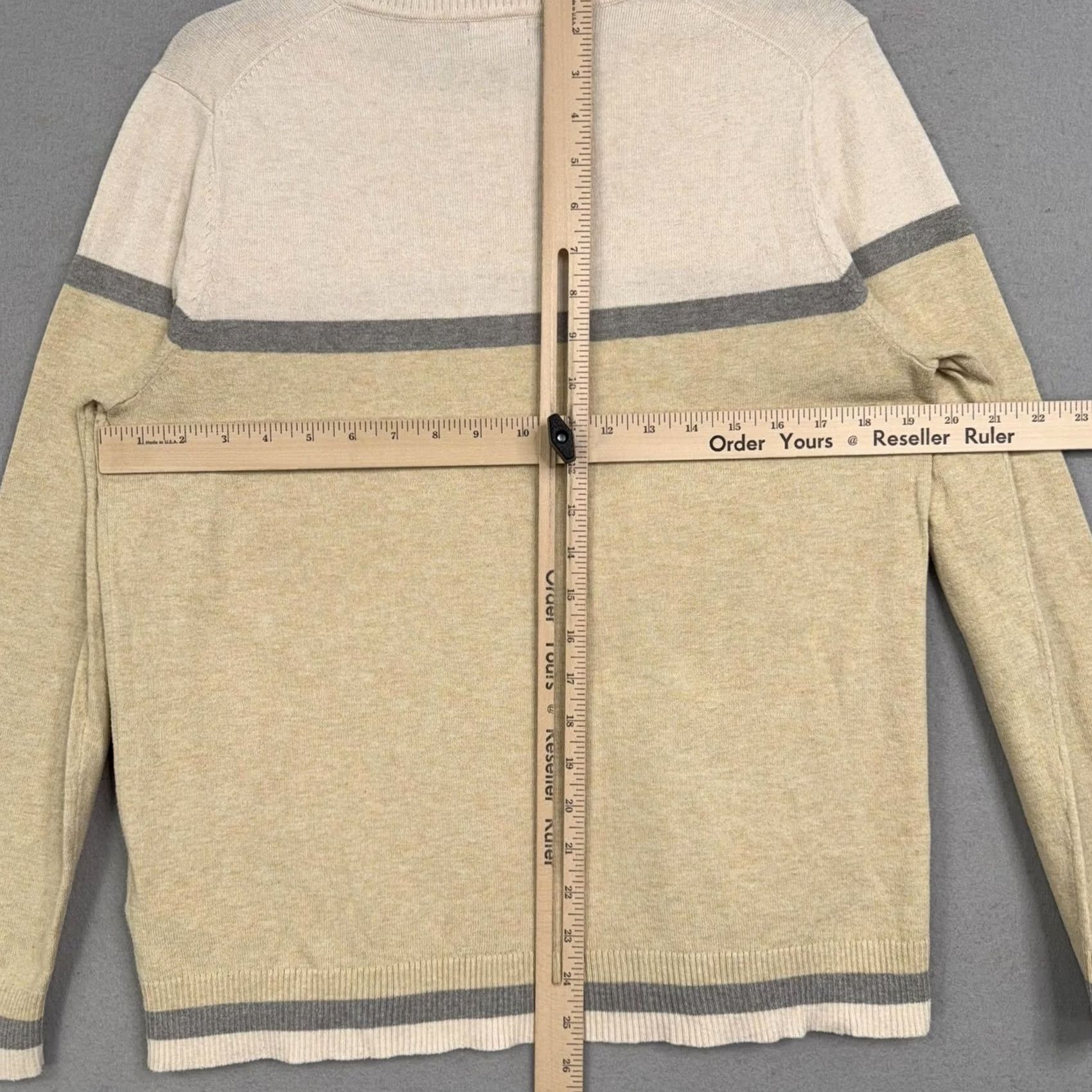 Patagonia Patagonia Sweater Womens Large Beige Gray Stripe Crewneck Knit Pullover Casual Regular Knit Cotton Polyester - Light All Seasons - Worn Wear Size L / US 10 / IT 46 - 7 Thumbnail