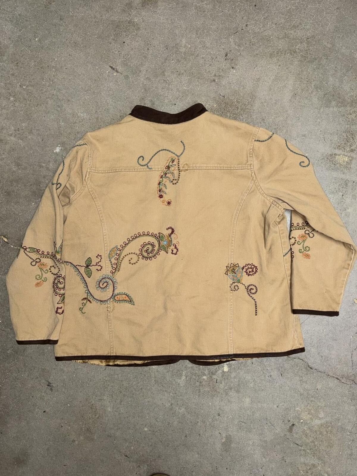 Denim & Co. Tan Embroidered Denim&Co Women’s Jacket Size XL / US 12-14 / IT 48-50 - 5 Thumbnail