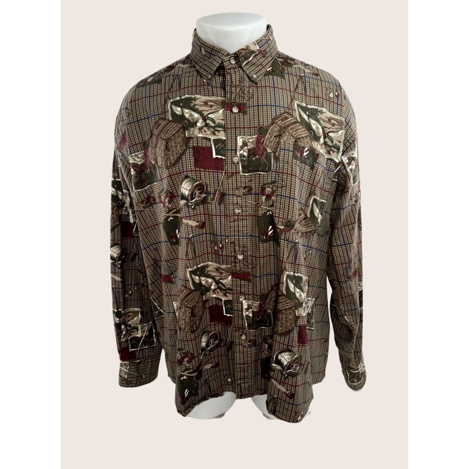 Gant GANT Shirt Mens XL Twill Chelsea Duck Hunting Fly Fishing Multicolor Size US XL / EU 56 / 4 - 1 Thumbnail