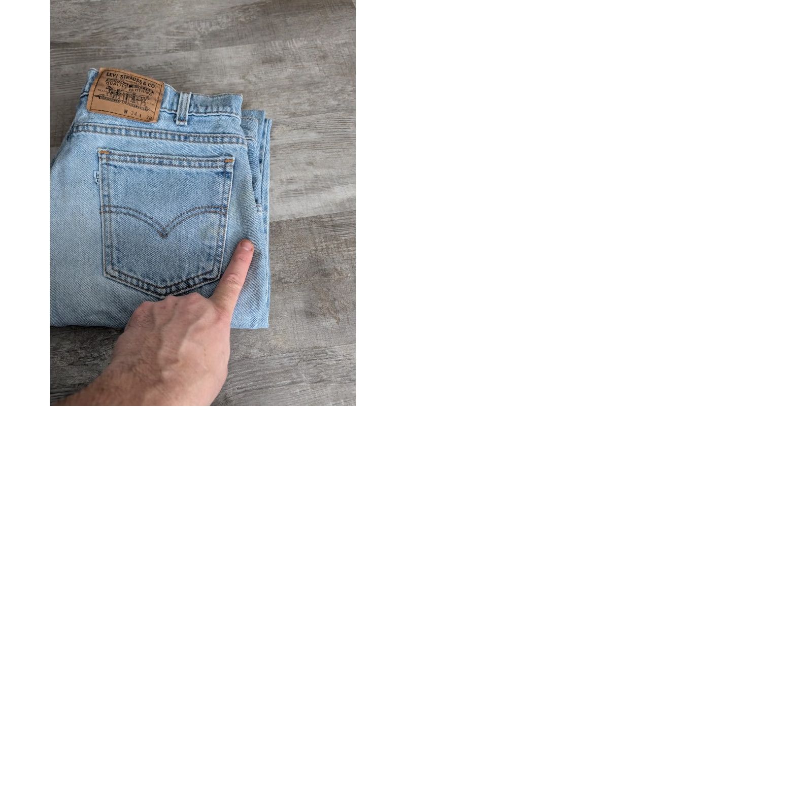 Levi's VINTAGE Levi's 553 Jeans Mens 34x32 Light Wash Distressed 90s White Tab USA Denim 5-Pocket Regular Spring Fall Winter Shoes? Size US 34 / EU 50 - 12 Thumbnail