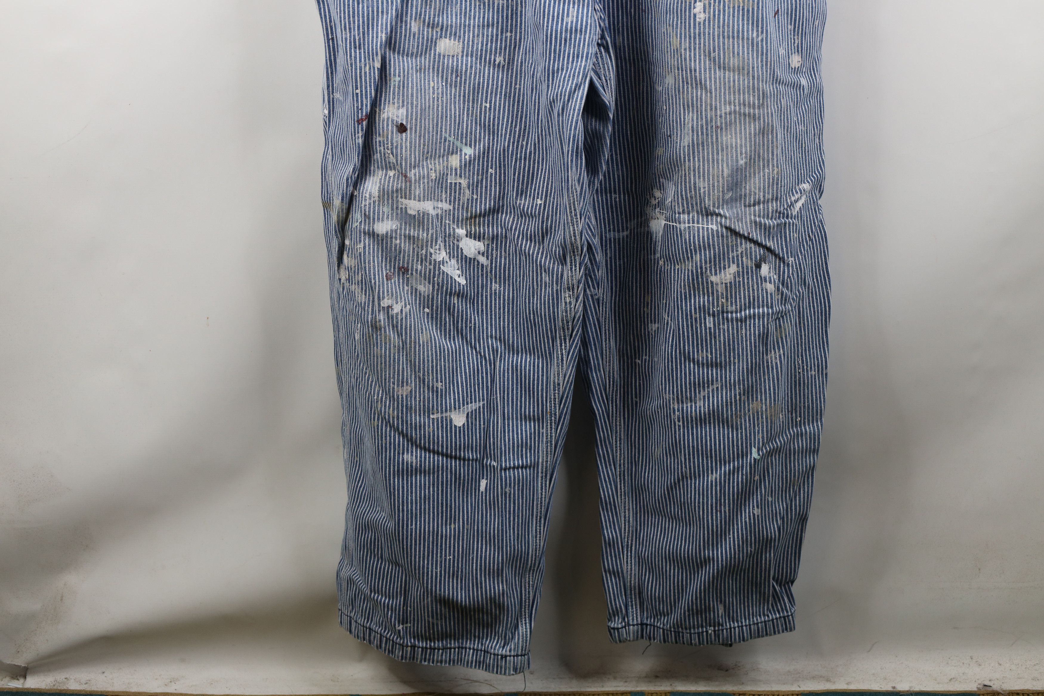 Vintage Vintage 90s Streetwear Thrashed Hickory Striped Overalls Size US 42 / EU 58 - 11 Thumbnail