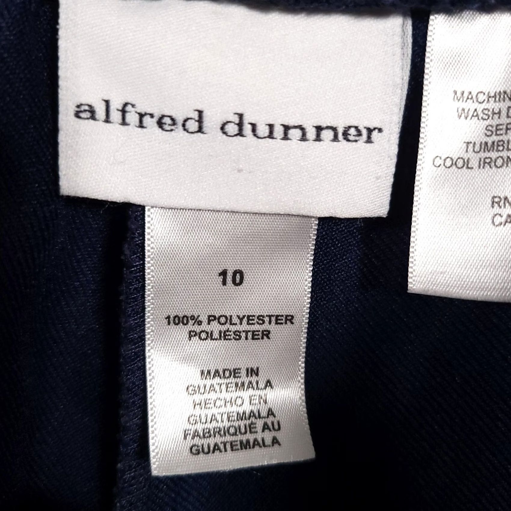 Vintage Alfred Dunner Pants Womens 10 Navy Blue Pull On Straight Leg Polyester Classic Size 32" / US 10 / IT 46 - 6 Thumbnail