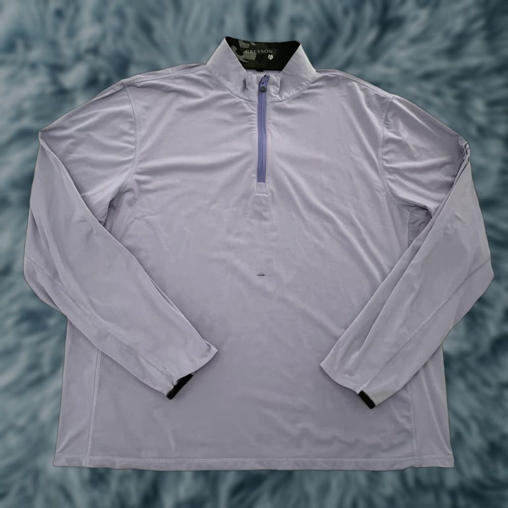 Vintage GREYSON Purple Mock Neck 1/4 Zip Pullover Sweater Adult XL Golf Logo Mens Size US XL / EU 56 / 4 - 1 Thumbnail