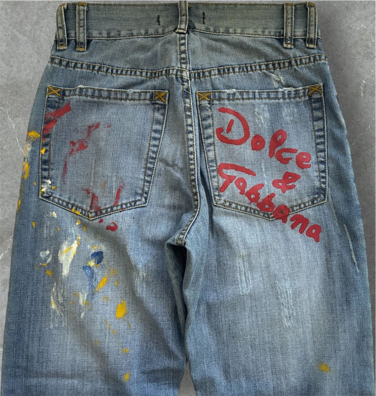 Dolce & Gabbana Dolce & Gabbana Paint Splatter Jeans Size 27" / US 4 / IT 40 - 3 Thumbnail