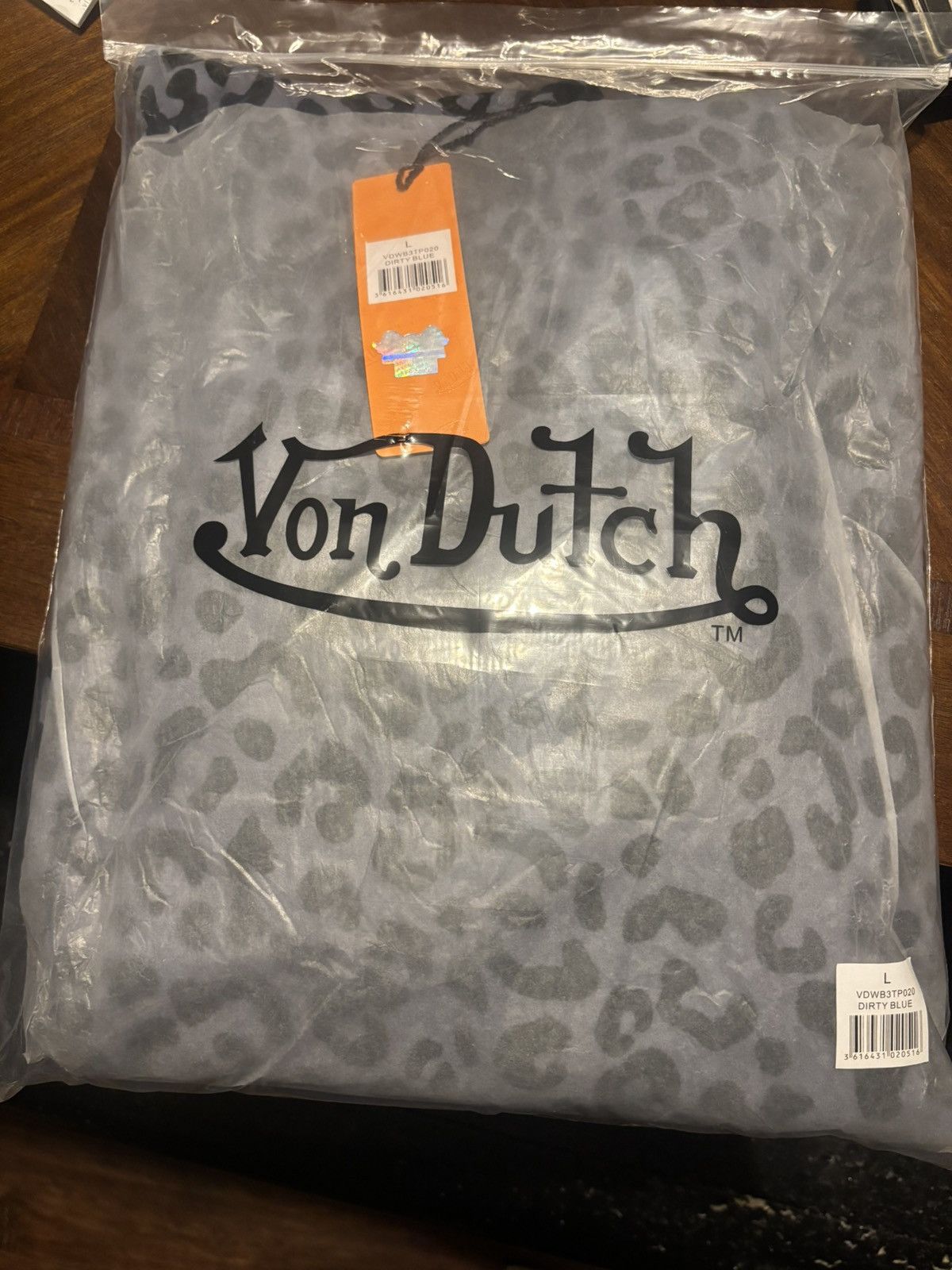 Von Dutch Von Dutch Leopard Dirty Blue Hoodie Size LG Size US L / EU 52-54 / 3 - 2 Thumbnail