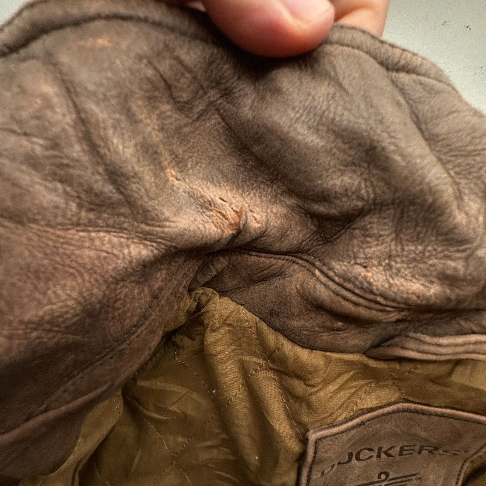 Dockers Vintage Dockers Brown Distressed Leather Coat Men XL Trench Size US XL / EU 56 / 4 - 12 Thumbnail