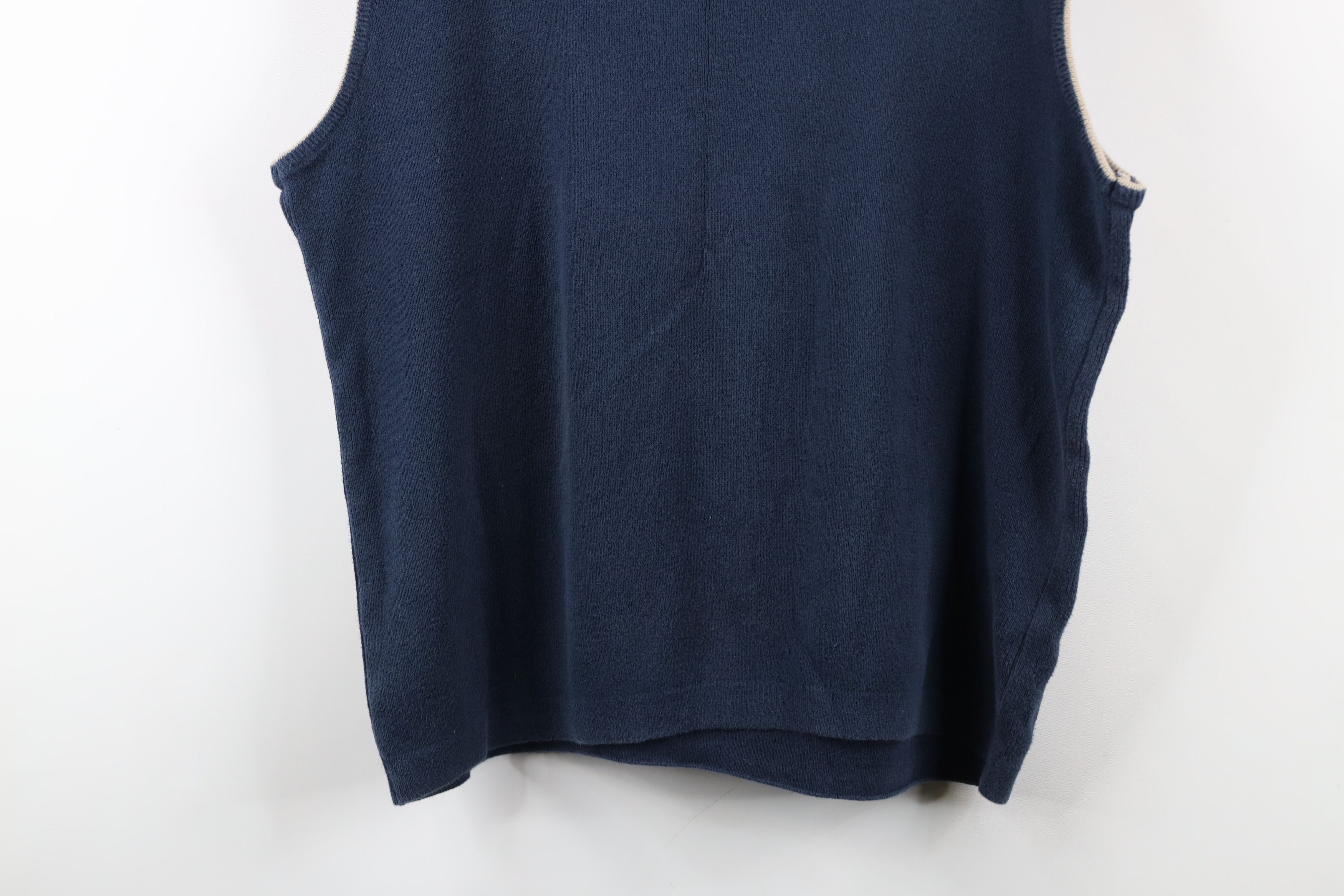 Vintage Vintage 90s Streetwear Cotton Ribbed Knit Sweater Vest Blue Size US XL / EU 56 / 4 - 11 Thumbnail