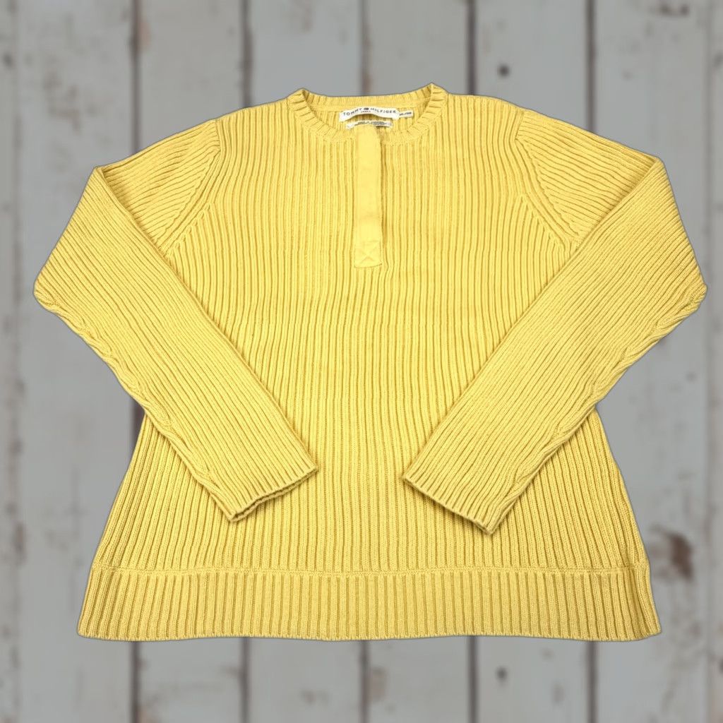 Tommy Hilfiger Tommy Hilfiger Sweater Mens XL Yellow Knit Pullover 1/4 Zip Crew Neck Regular Fit Vintage? No Size US XL / EU 56 / 4 - 1 Thumbnail