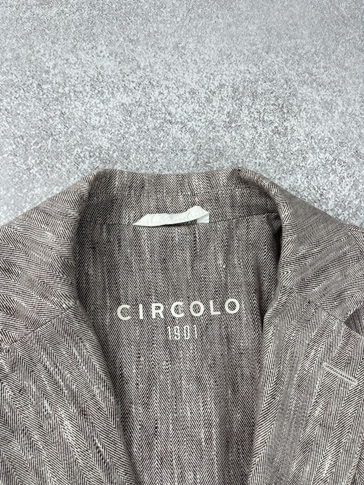 Circolo 1901 Circolo 1901 Slim Fit Herringbone Blazer Jacket Size 54 Size US L / EU 52-54 / 3 - 7 Thumbnail